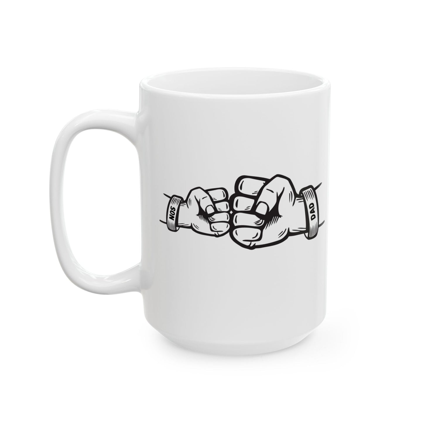 Father and Son Fist Bump Mug – Dad and Son Coffee Cup, Father’s Day Gift, Birthday Gift for Dad