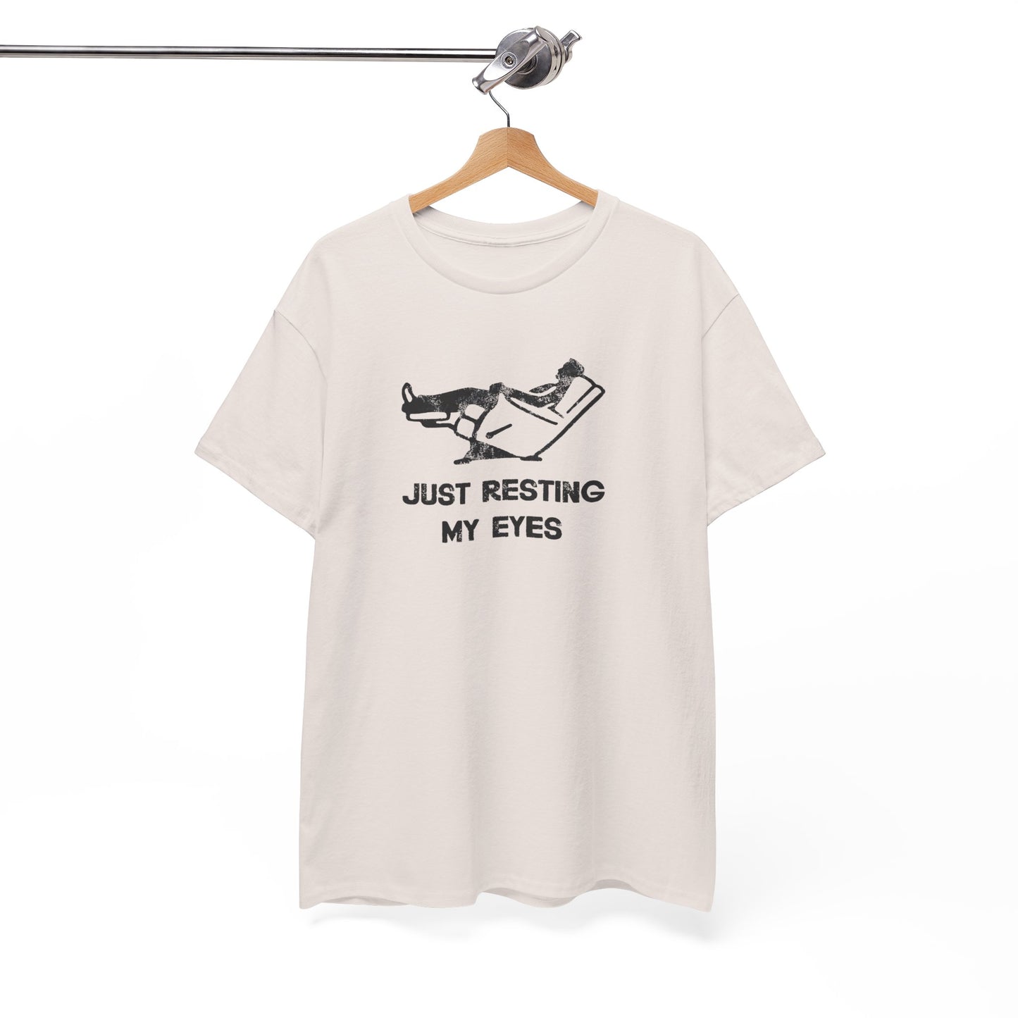 JUST RESTING MY EYES – Funny Dad Nap T-Shirt, Lazy Day Recliner Tee, Perfect Gift for Nappers