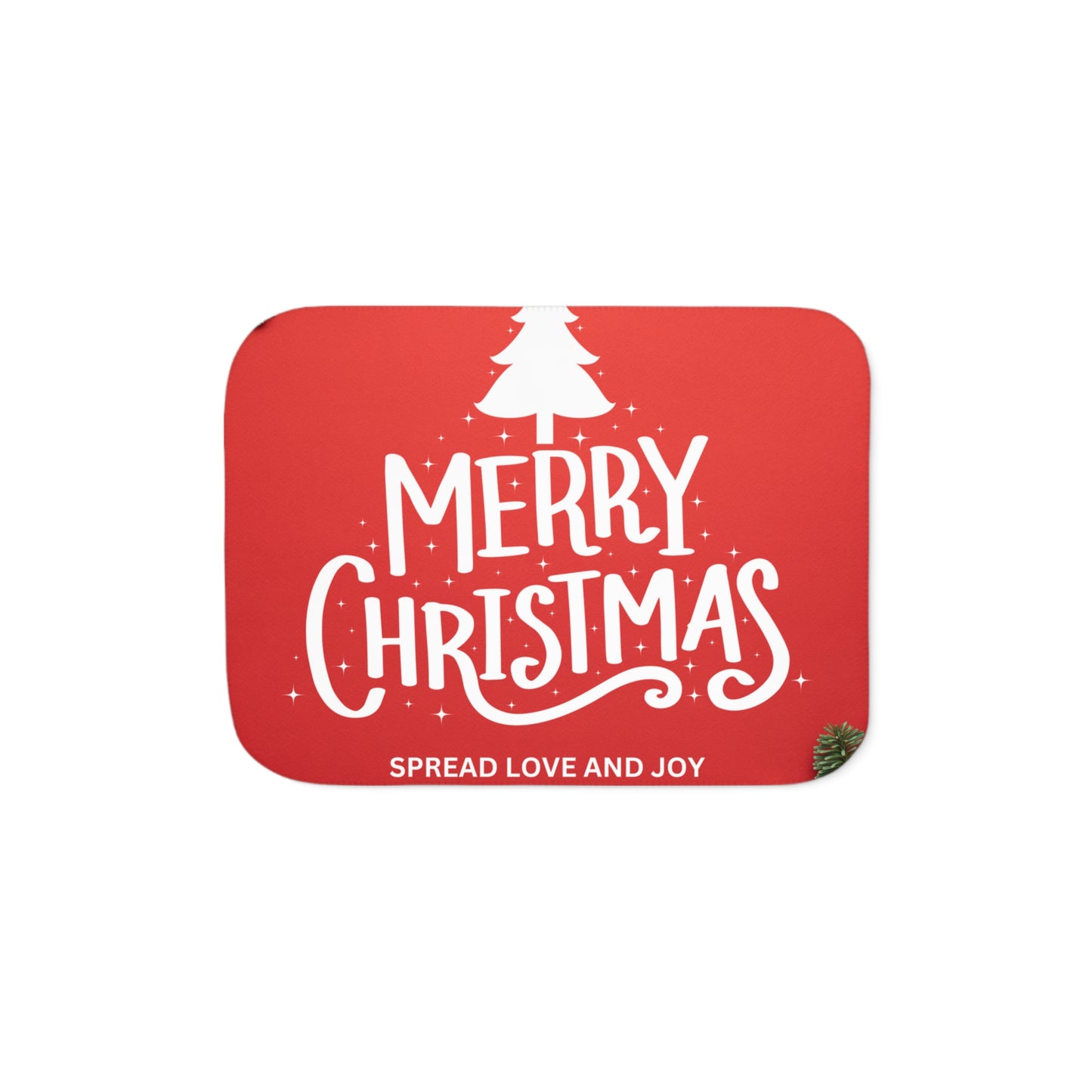 Merry Christmas, Spread Love and Joy Printed Sherpa Blanket