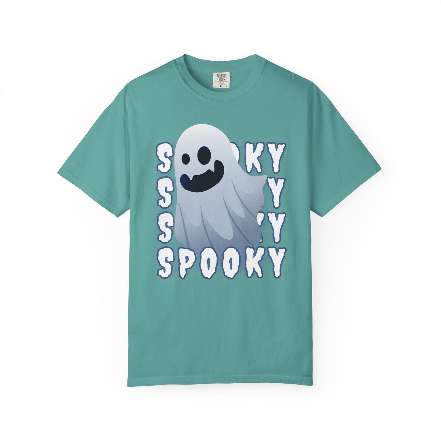 Spooky Stack Tee - Unisex Garment-Dyed T-shirt with Smiling Ghosts