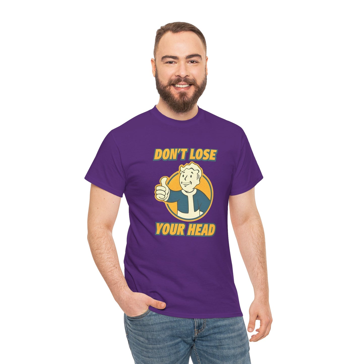 Fallout Vault Boy T-Shirt – “Don’t Lose Your Head” Graphic Tee, Gamer Shirt