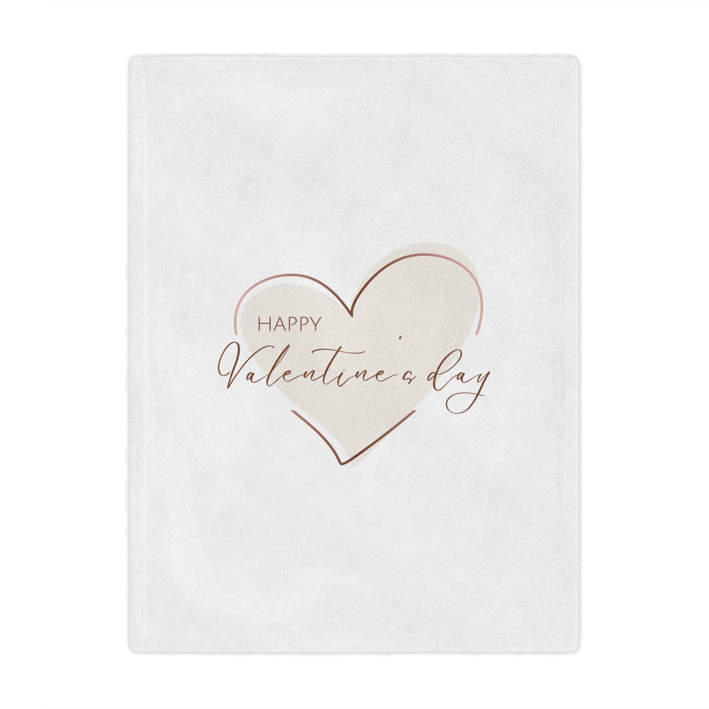 Happy Valentine inside Heart Printed Velveteen Minky Blanket