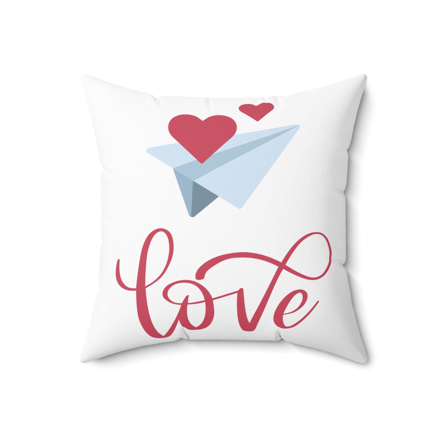 Love Paper Airplane Decorative Pillow – Double-Sided Print, Indoor Accent
