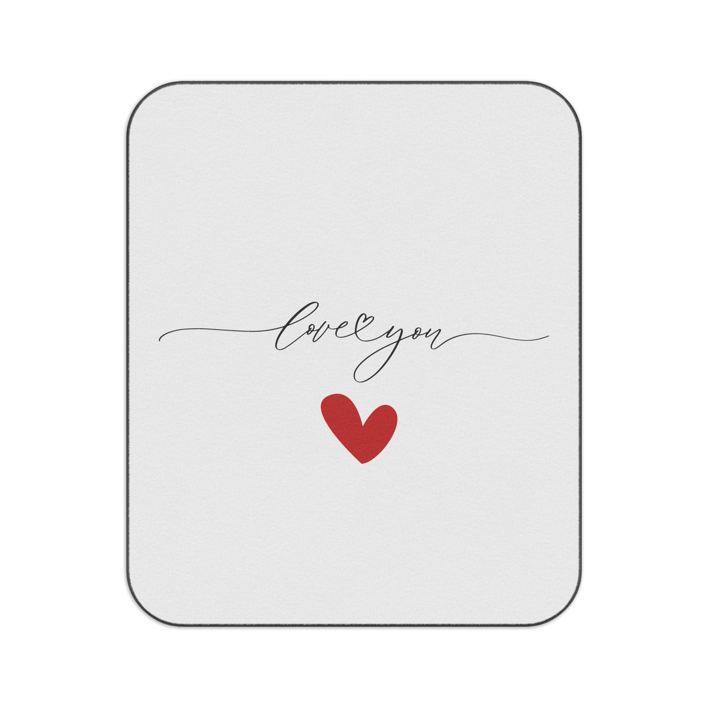 Love You Singnature with Heart Printed Picnic Blanket for Valentine Gift