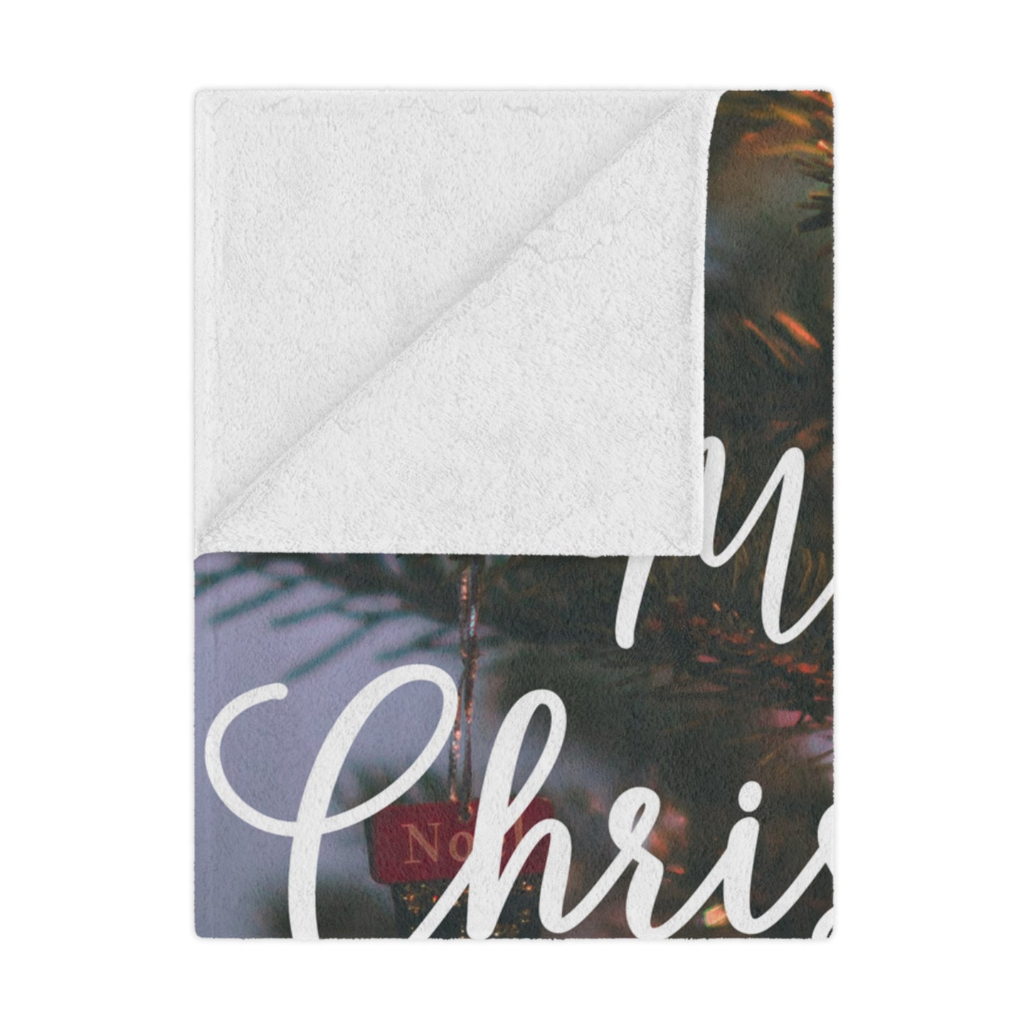 Merry Christmas with Ornament Printed Minky Blanket