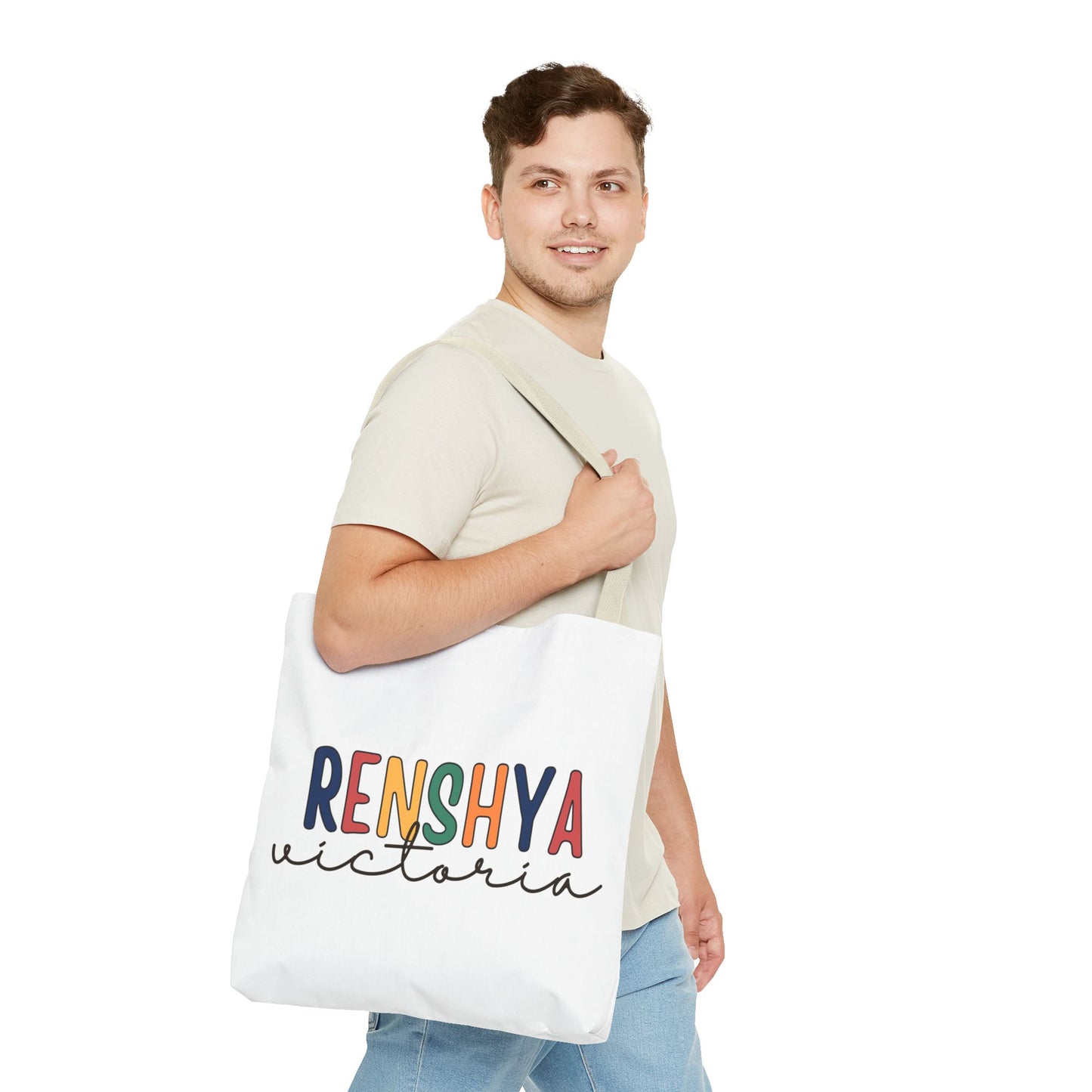 Personalized Name Tote Bag – Colorful Custom Design with Script Font