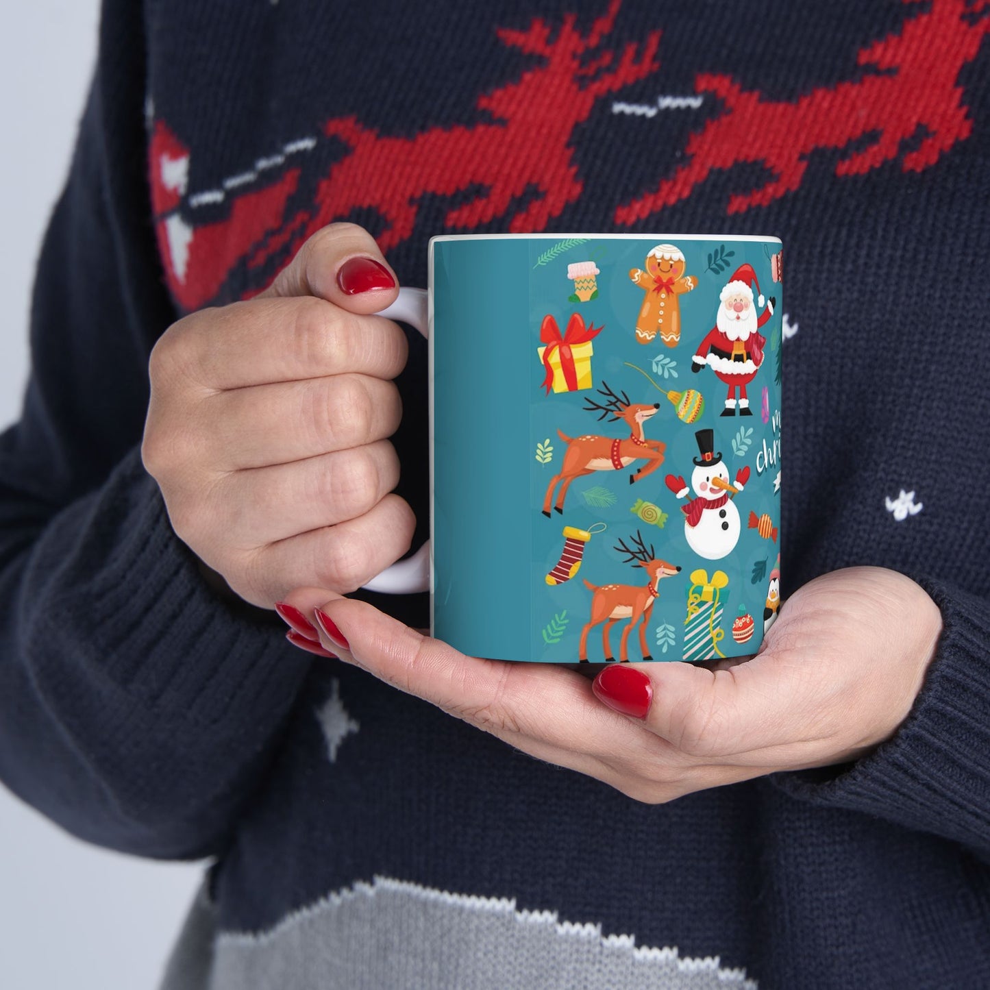 Christmas Ceramic Coffee Mug 11oz – Festive Hot Drink Cup