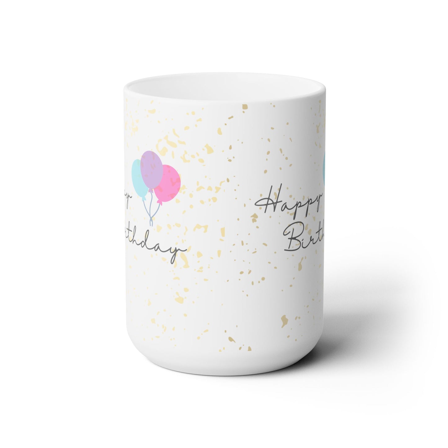 Happy Birthday Printed Ceramic Mugs 15 oz, Birthday Gift for Him and Her