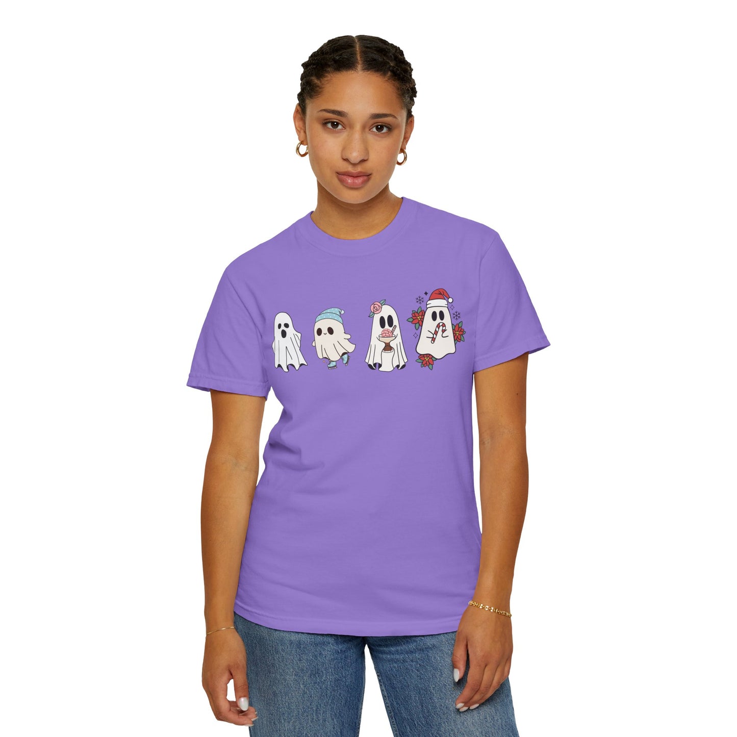 Halloween Ghost Comfort Colors Shirt, Spooky Season Tee, Halloween Cute Women Outfit, Halloween Gift, Halloween Ghost Tshirt