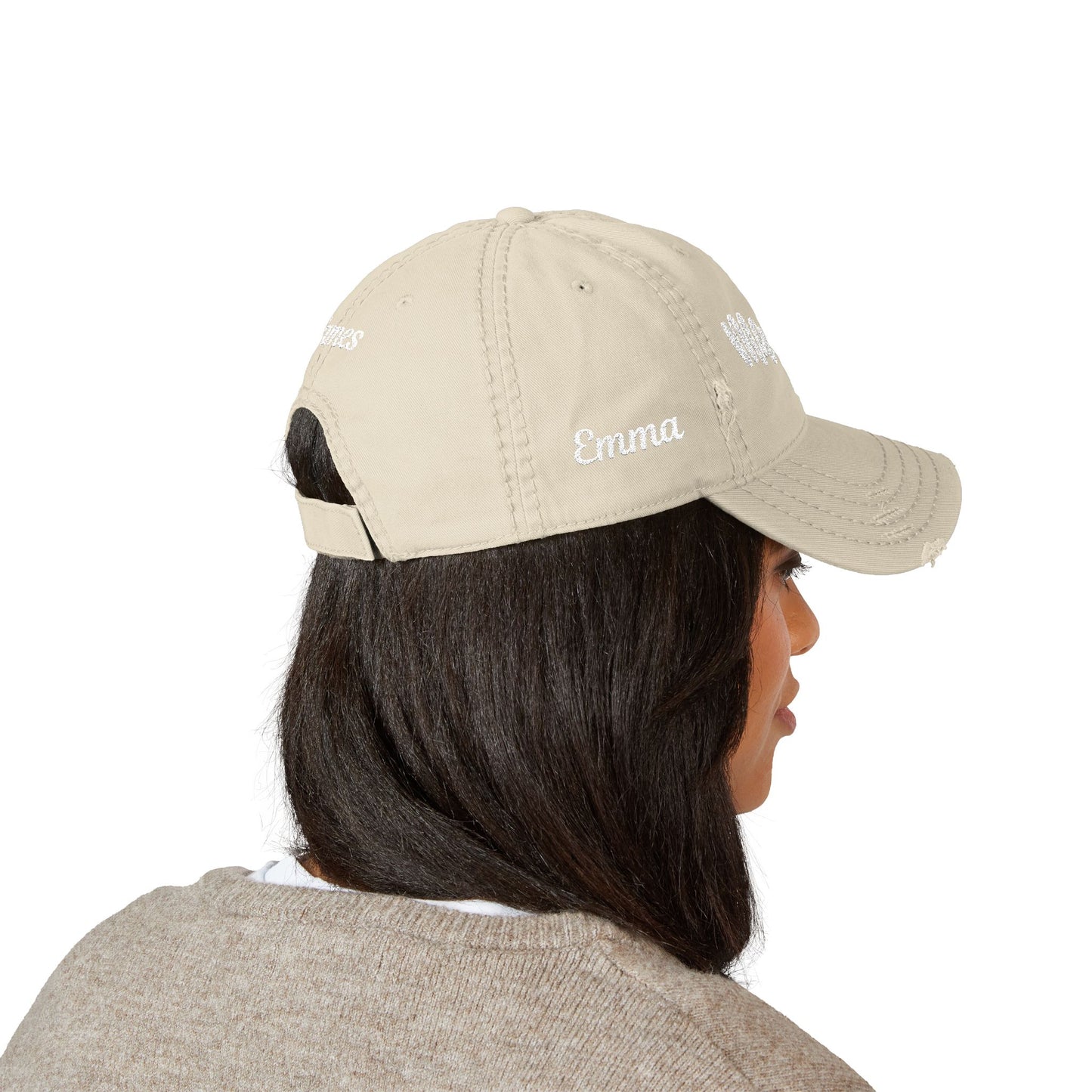 Personalized Embroidered 'Mama' Cap – Custom Distressed Hat for Mother’s Day or Birthday | Thoughtful Gift for Mom