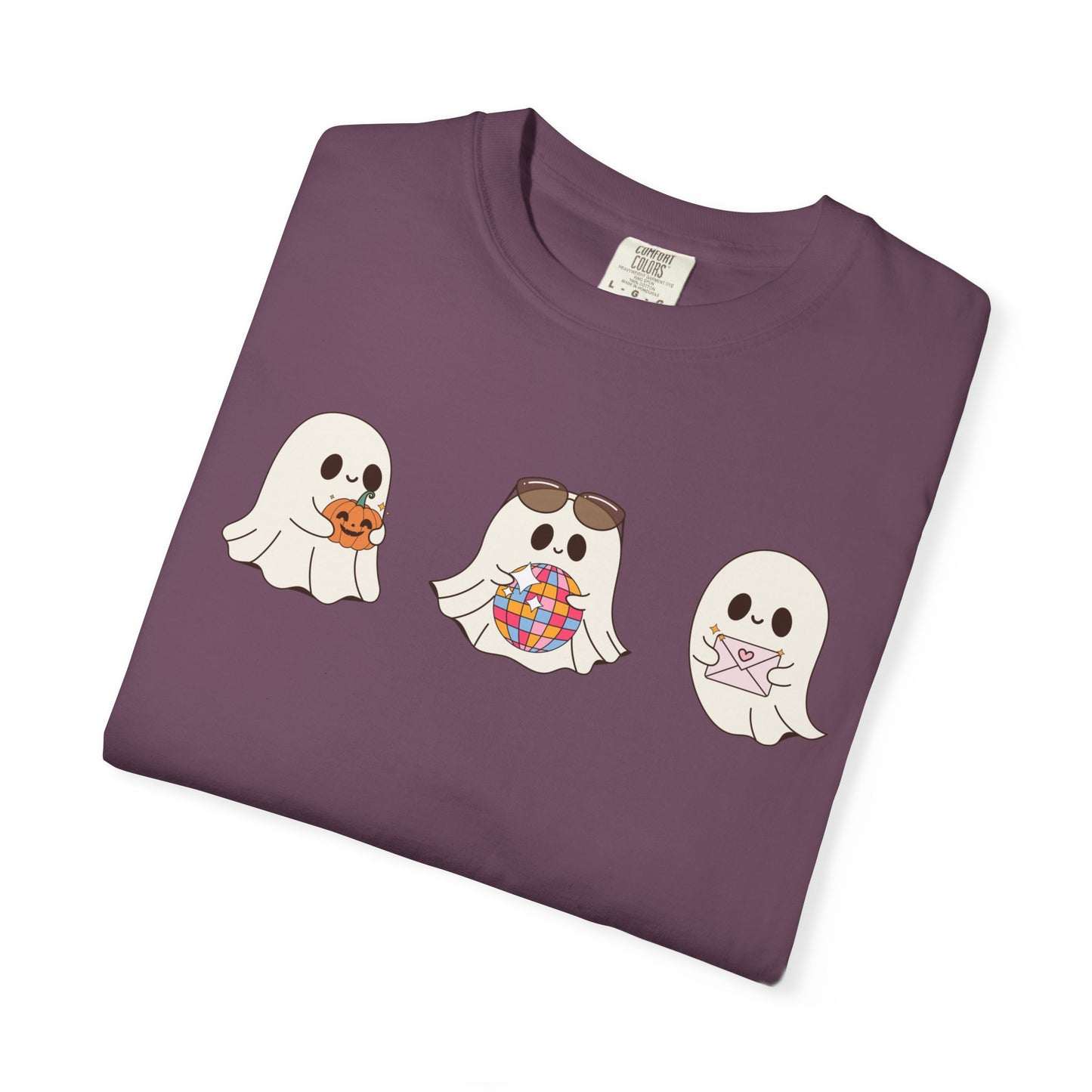 Three Cute Ghosts with Pumpkin, Trick or Treat Party Outfit – October Holiday Shirt