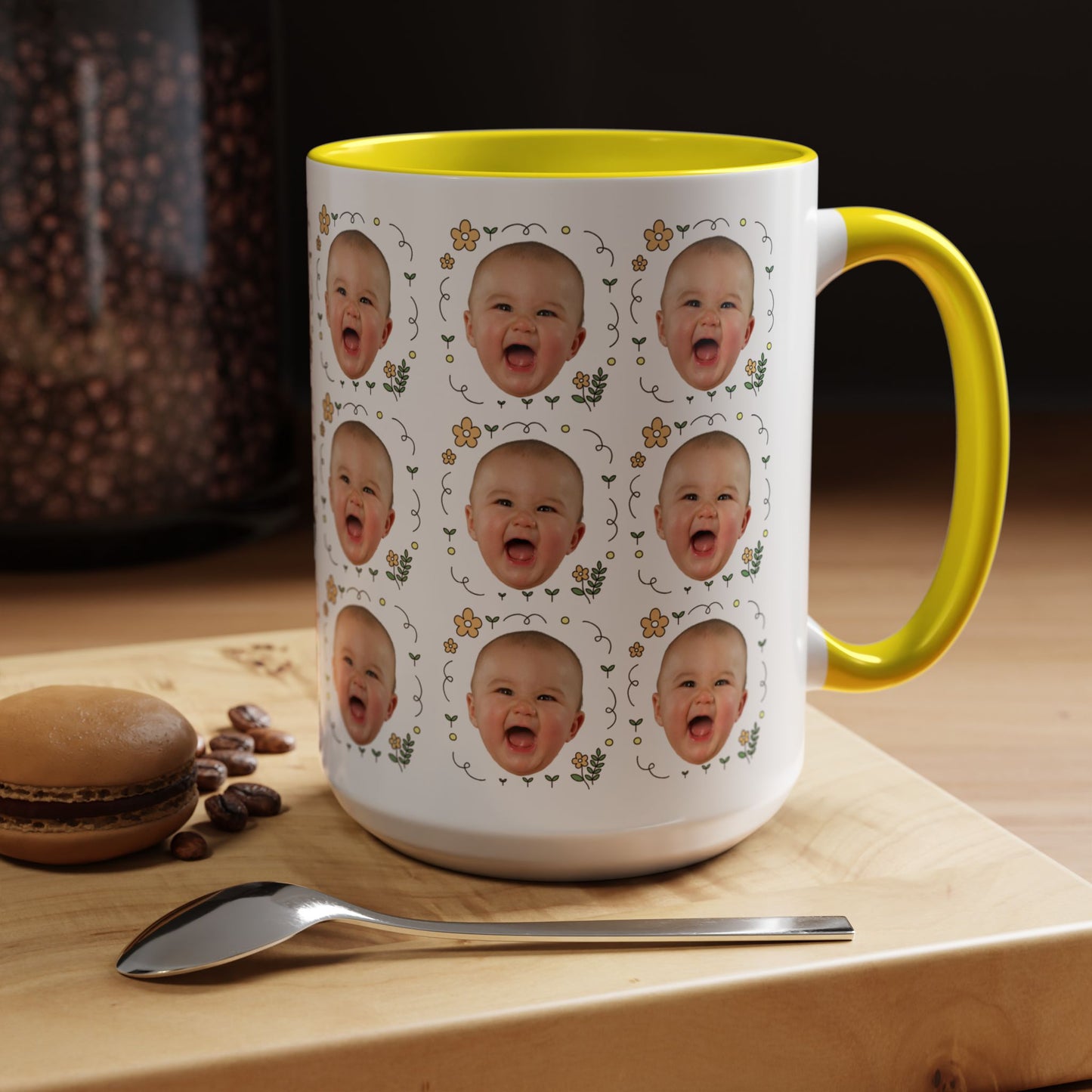 Custom Face Photo Mug – Personalized Coffee Cup for Father's Day, Mother's Day, Dog Lovers, Funny Gift Idea