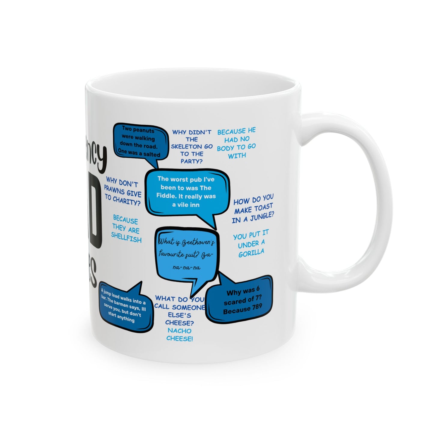 Dad Jokes Ceramic Coffee Mug – Funny Gift for Fathers, 11oz