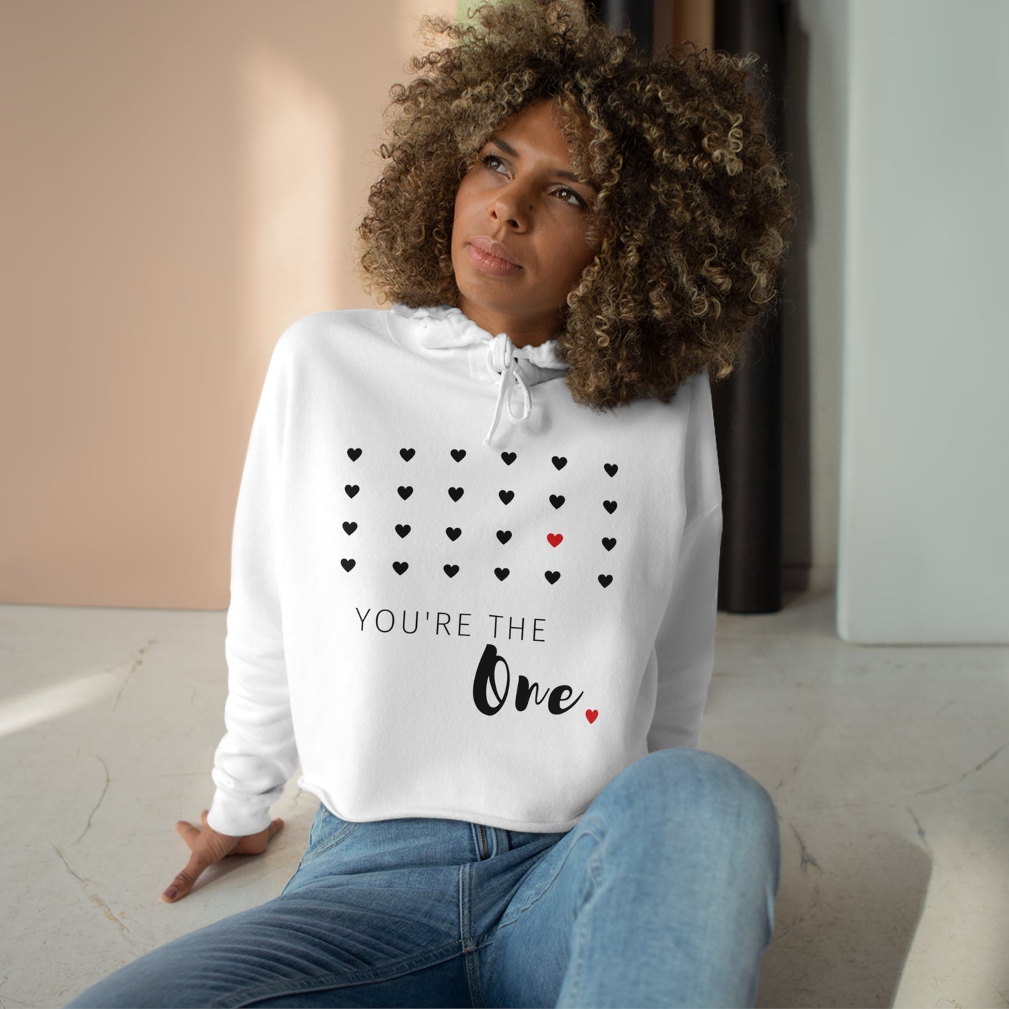 You are the one, Crop Hoodie for Valentine Gift