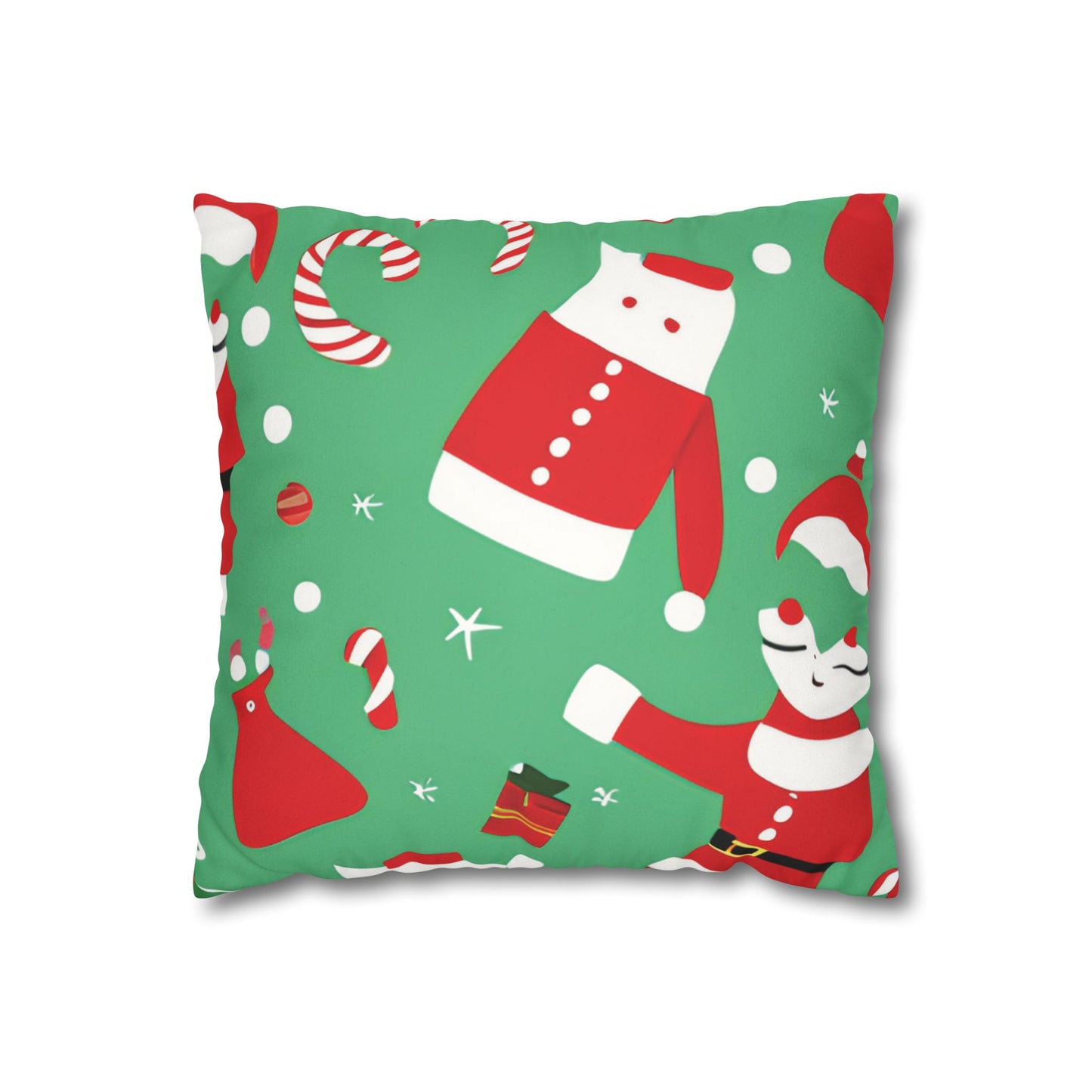 Elegant Christmas Faux Suede Decorative Pillow Cover with Concealed Zipper