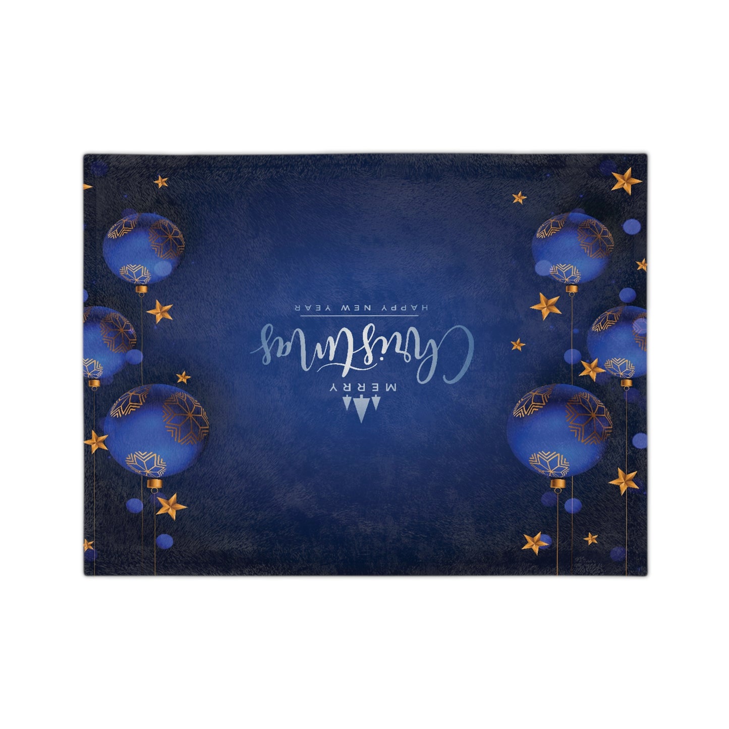 Dark Blue Christmas Velveteen Minky Blanket