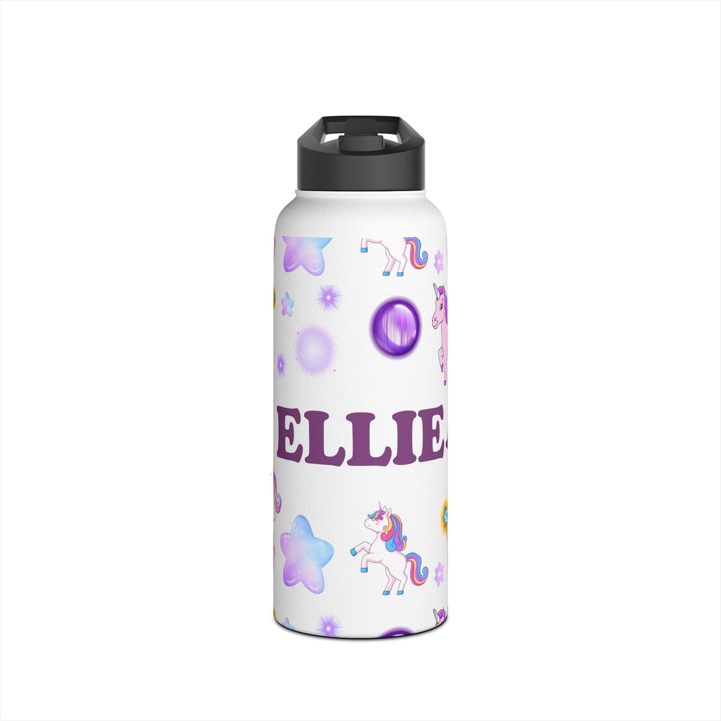Personalized Glitter Unicorn Water Bottle – Stainless Steel Tumbler for Kids, Birthdays & School