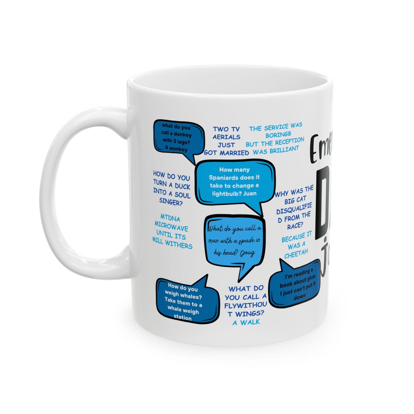 Dad Jokes Ceramic Coffee Mug – Funny Gift for Fathers, 11oz
