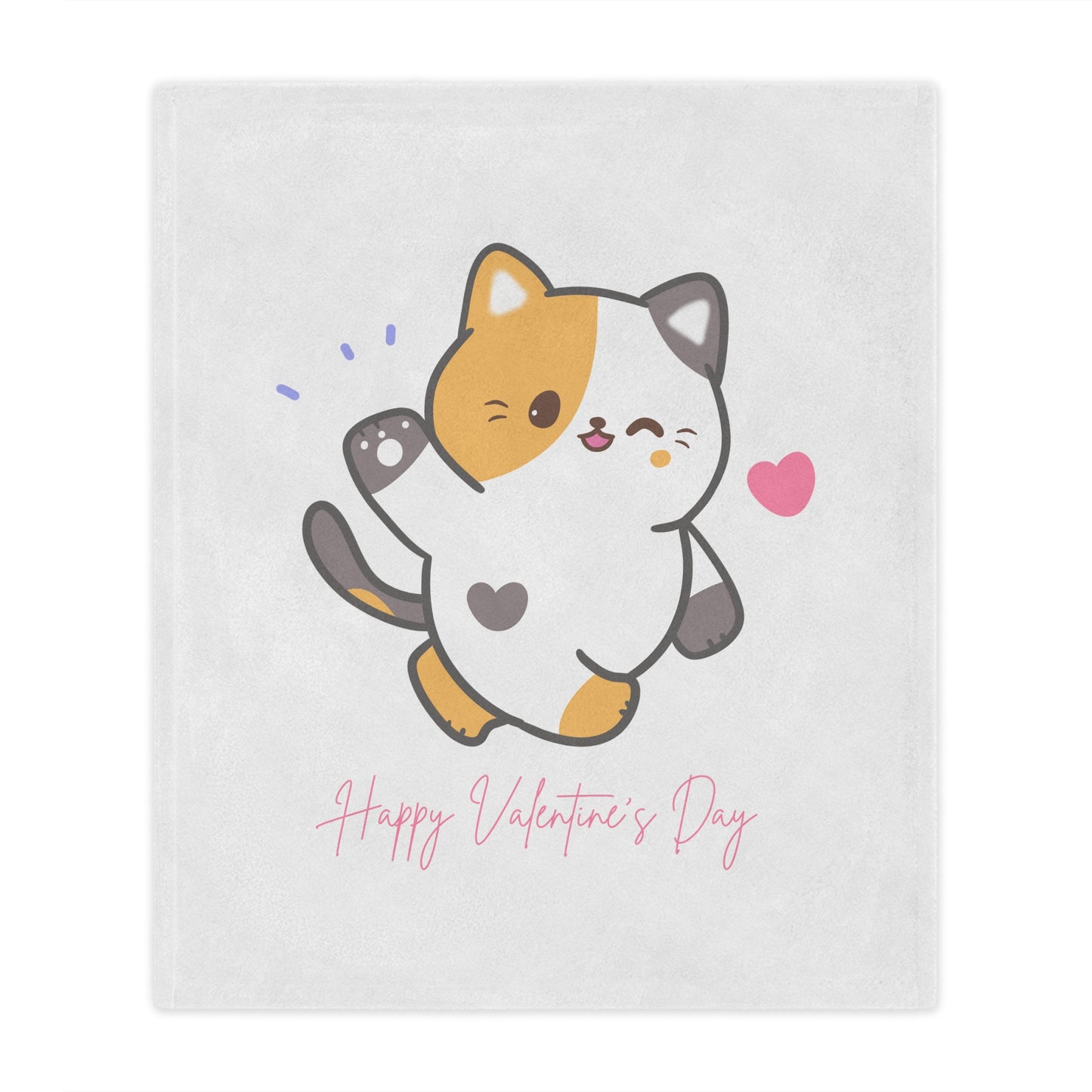 Happy Valentine Day Velveteen Minky Blanket