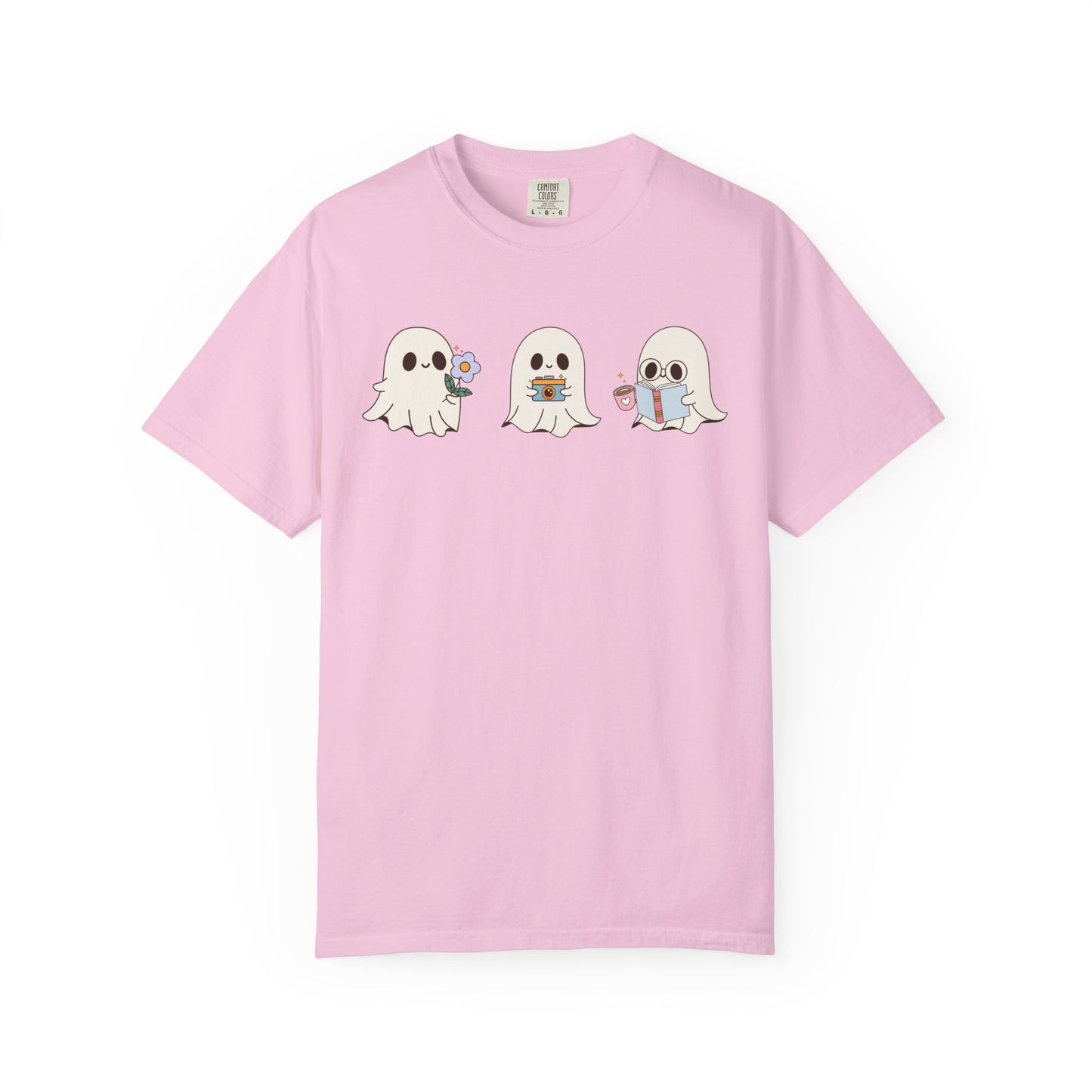 Cute Ghost Trio Halloween T-Shirt – Spooky Season Graphic Tee