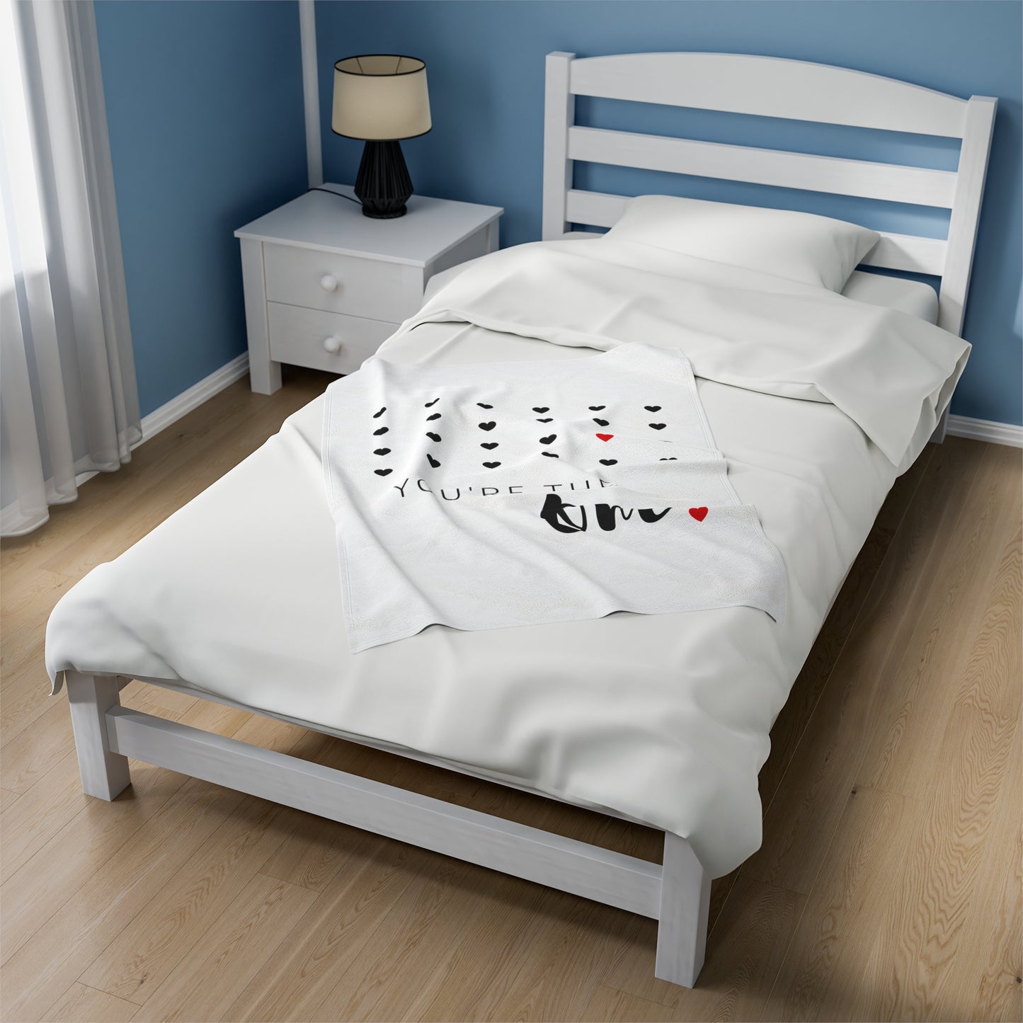 You are the one, Velveteen Plush Blanket for Valentine