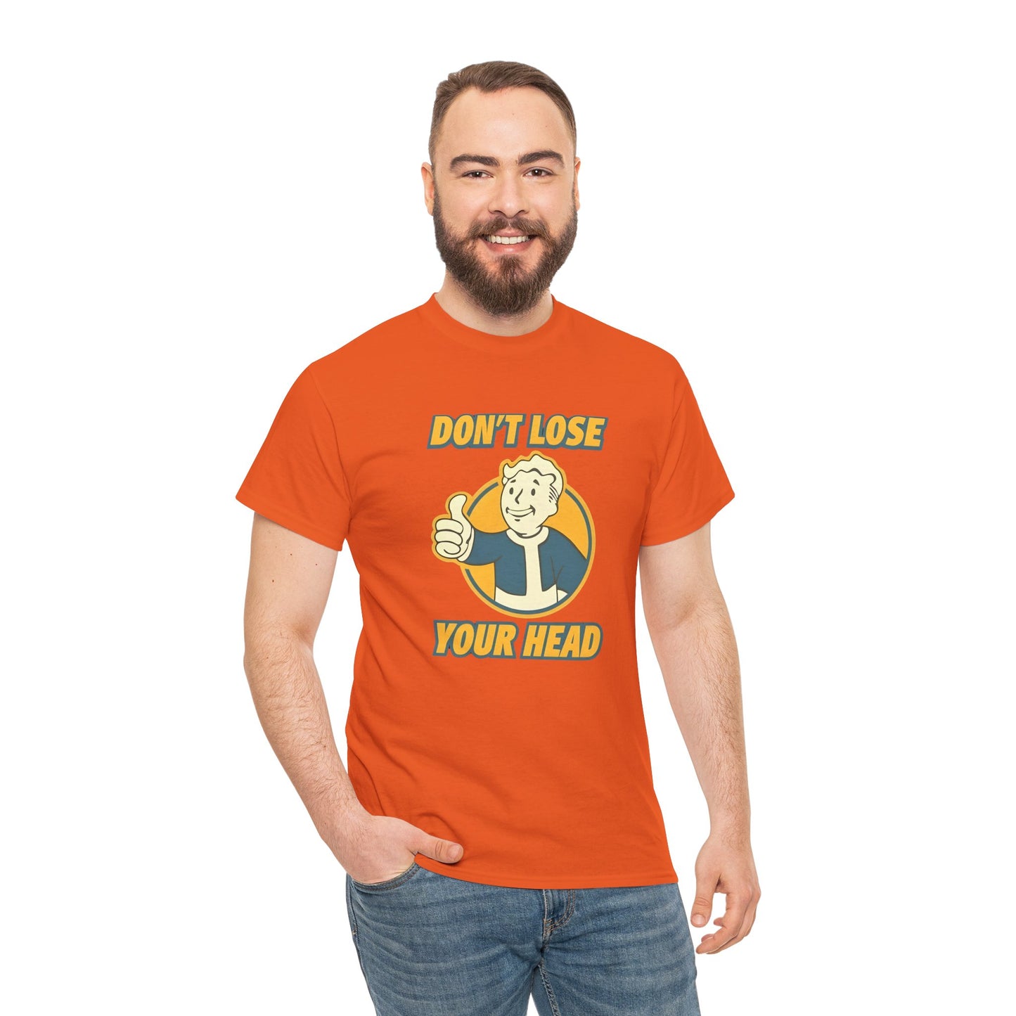 Fallout Vault Boy T-Shirt – “Don’t Lose Your Head” Graphic Tee, Gamer Shirt