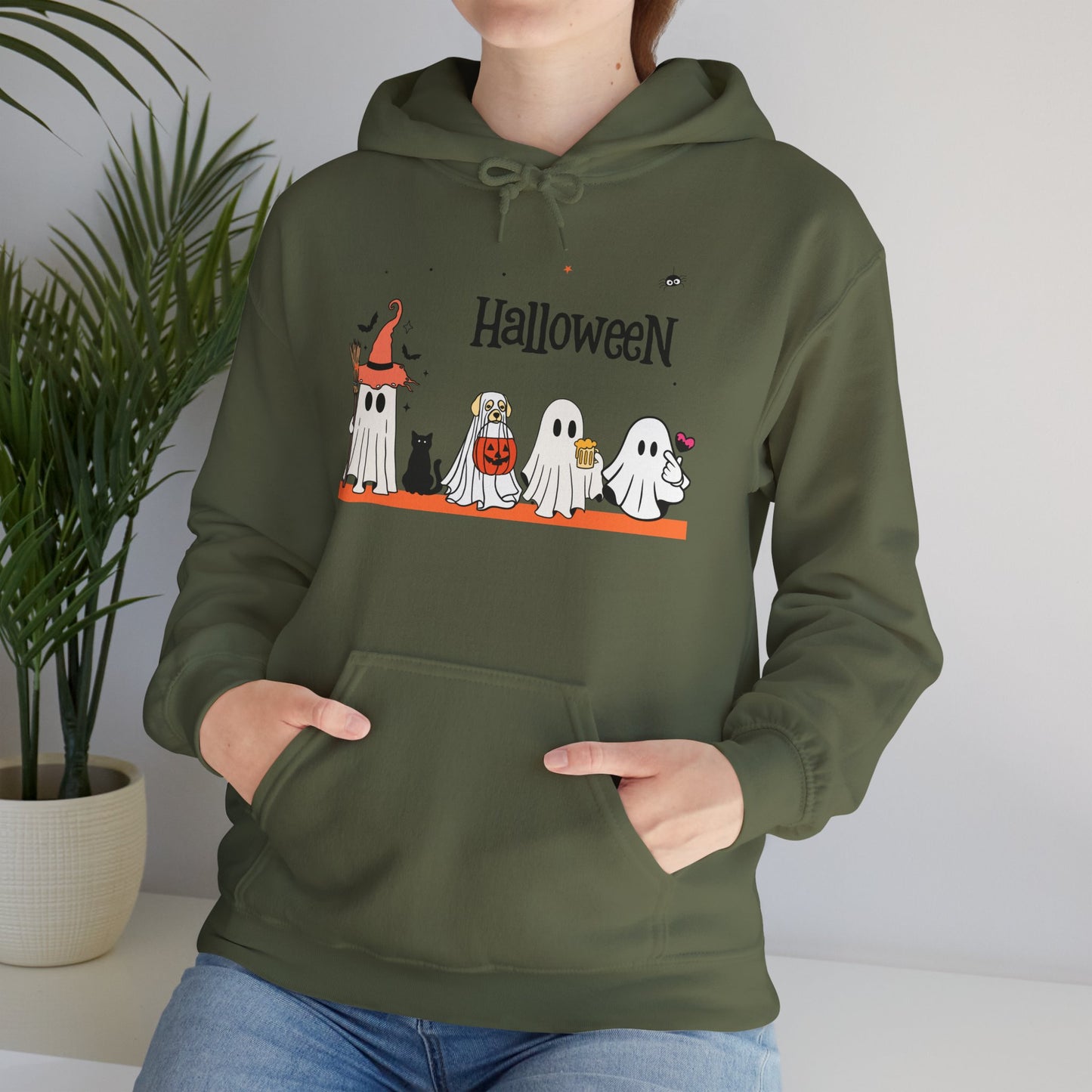Costumed Cuties” Halloween Hoodie – Ghost Squad in Trick-or-Treat Mode