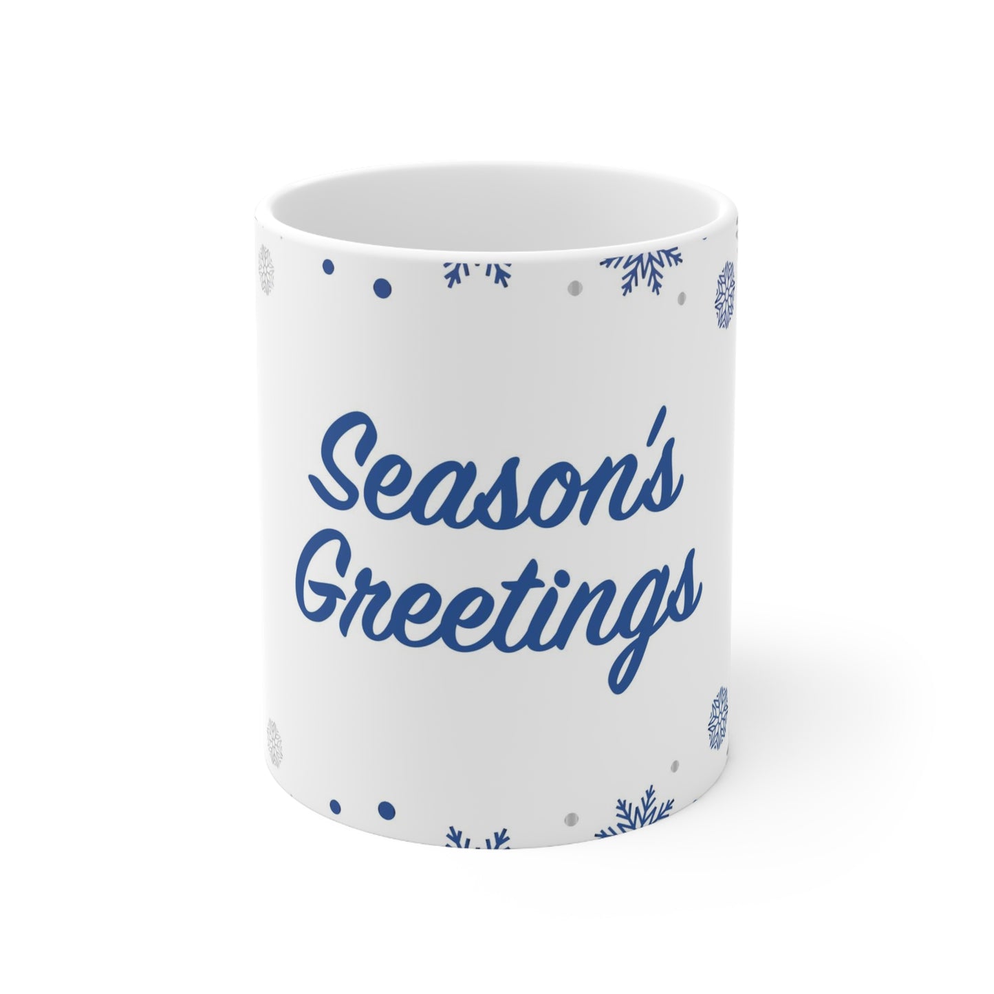 Holiday Ceramic Mug 11oz, Seasons' Greetings, White
