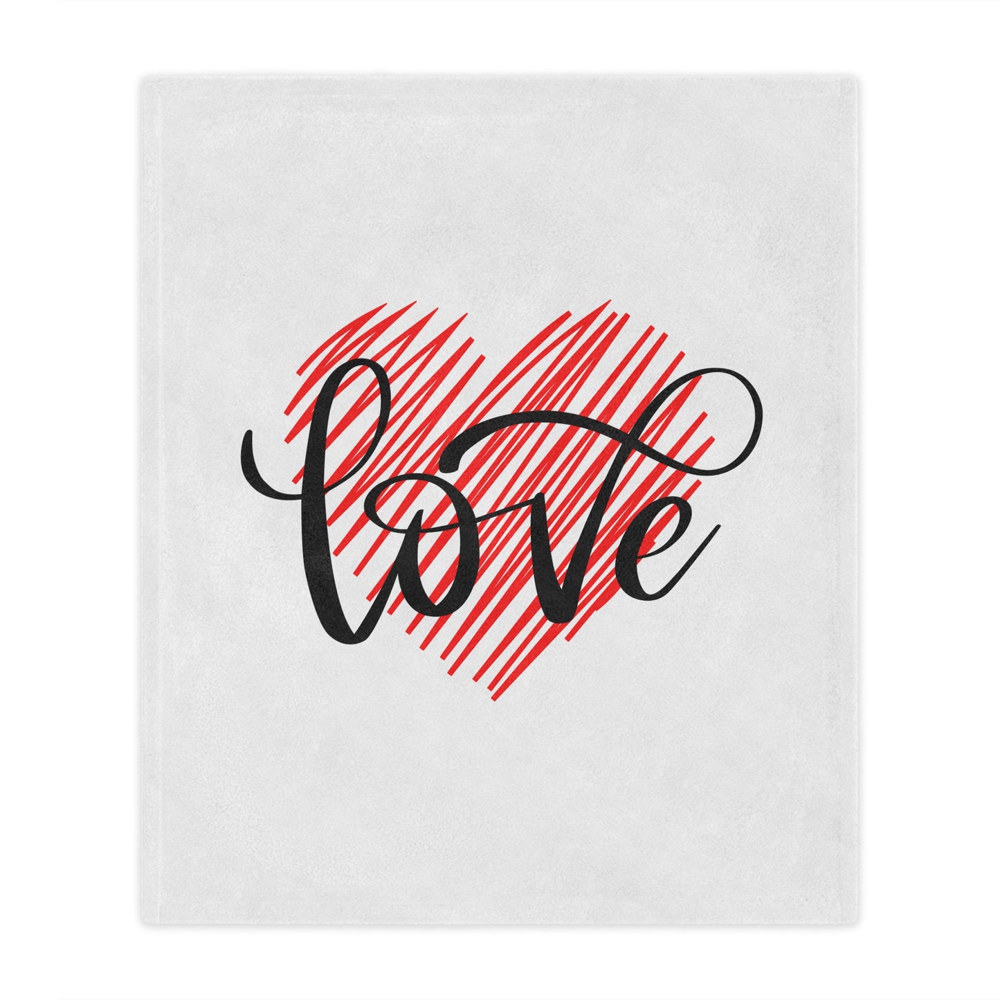 Love inside Heart Printed Velveteen Minky Blanket