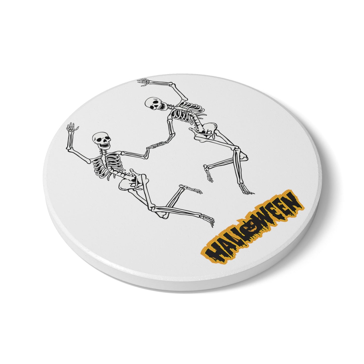 Dancing Skeletons Halloween Coaster – Spooky Party Drink Accessory