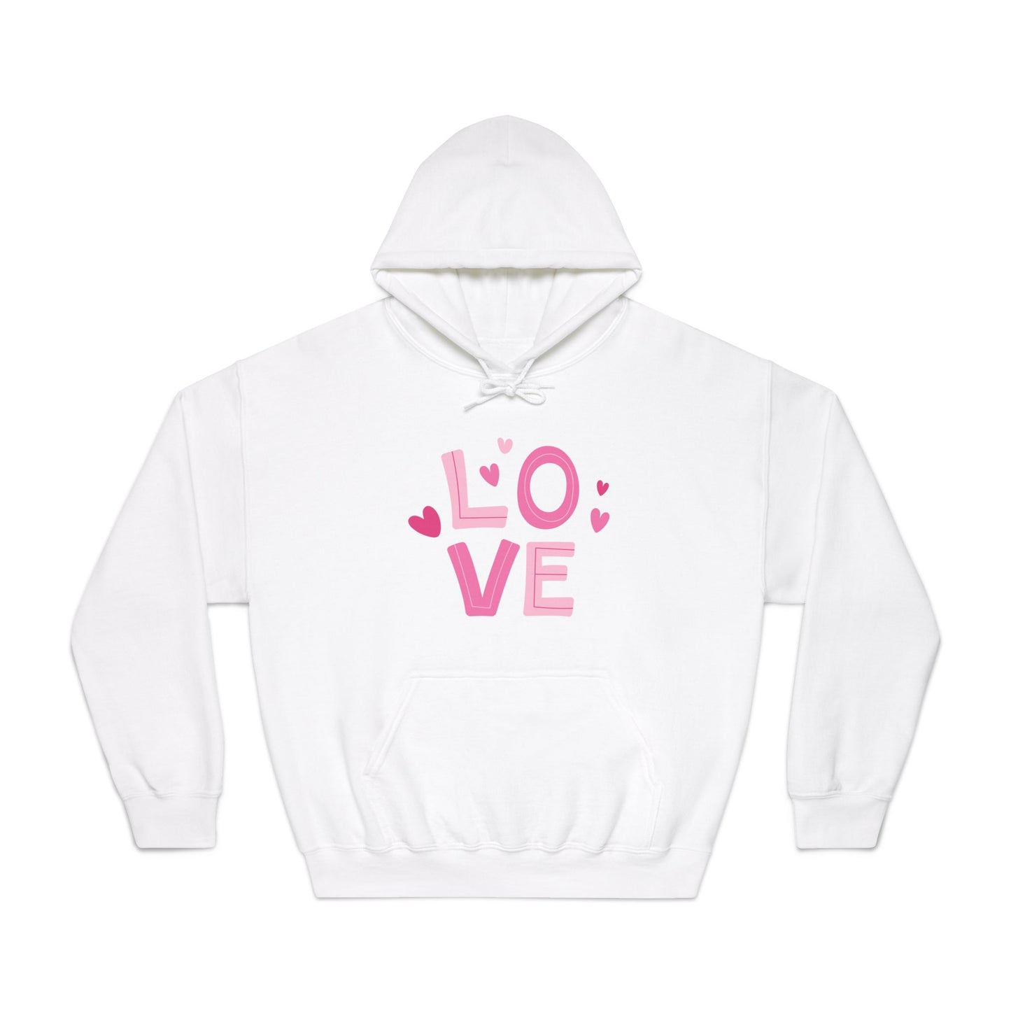 Valentine Sweatshirt, Unisex DryBlend® Hooded Sweatshirt with Love and Heart Print, Valentine Gift