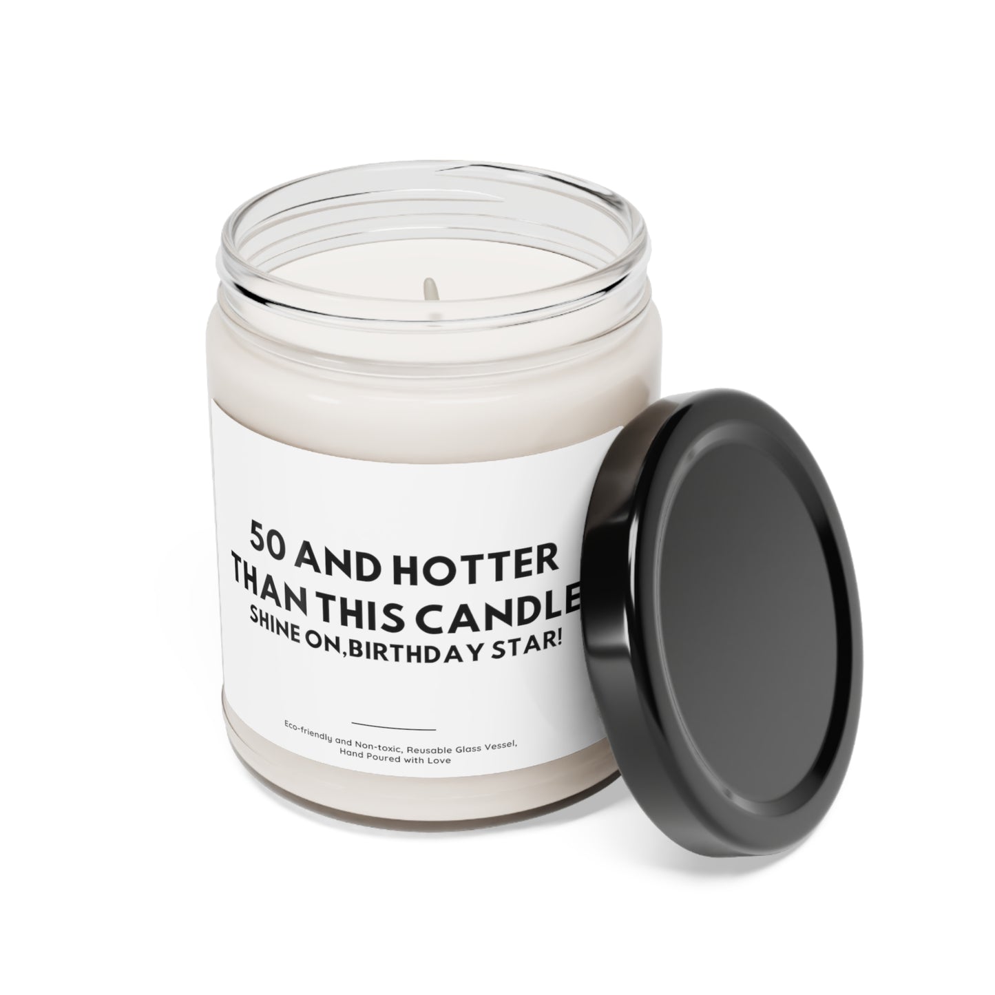 50 and Hotter Scented Soy Candle for Her, 9 oz, 51th Birthday Gift