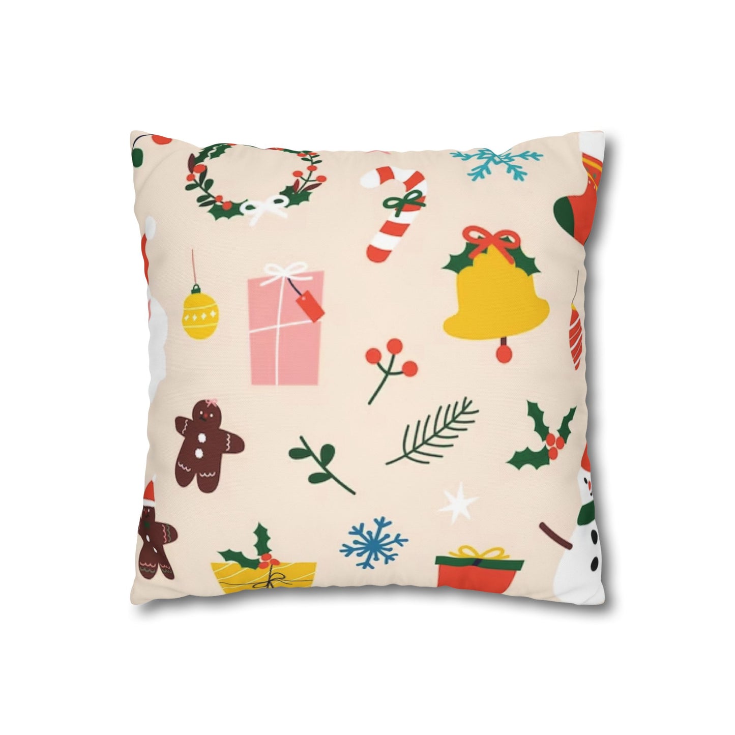 Christmas Spun Polyester Pillowcase – Festive Double-Sided Cushion Cover