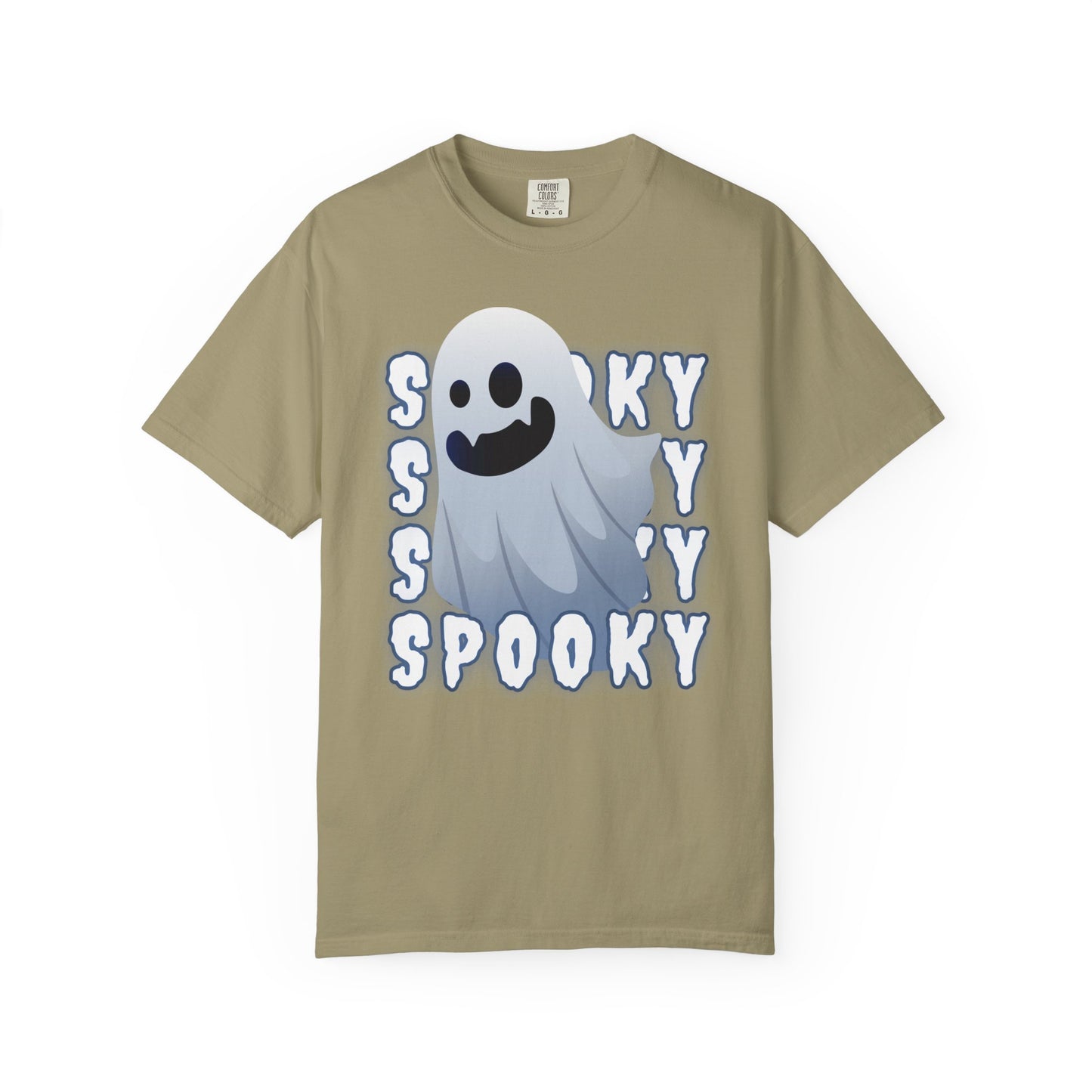 Spooky Stack Tee - Unisex Garment-Dyed T-shirt with Smiling Ghosts