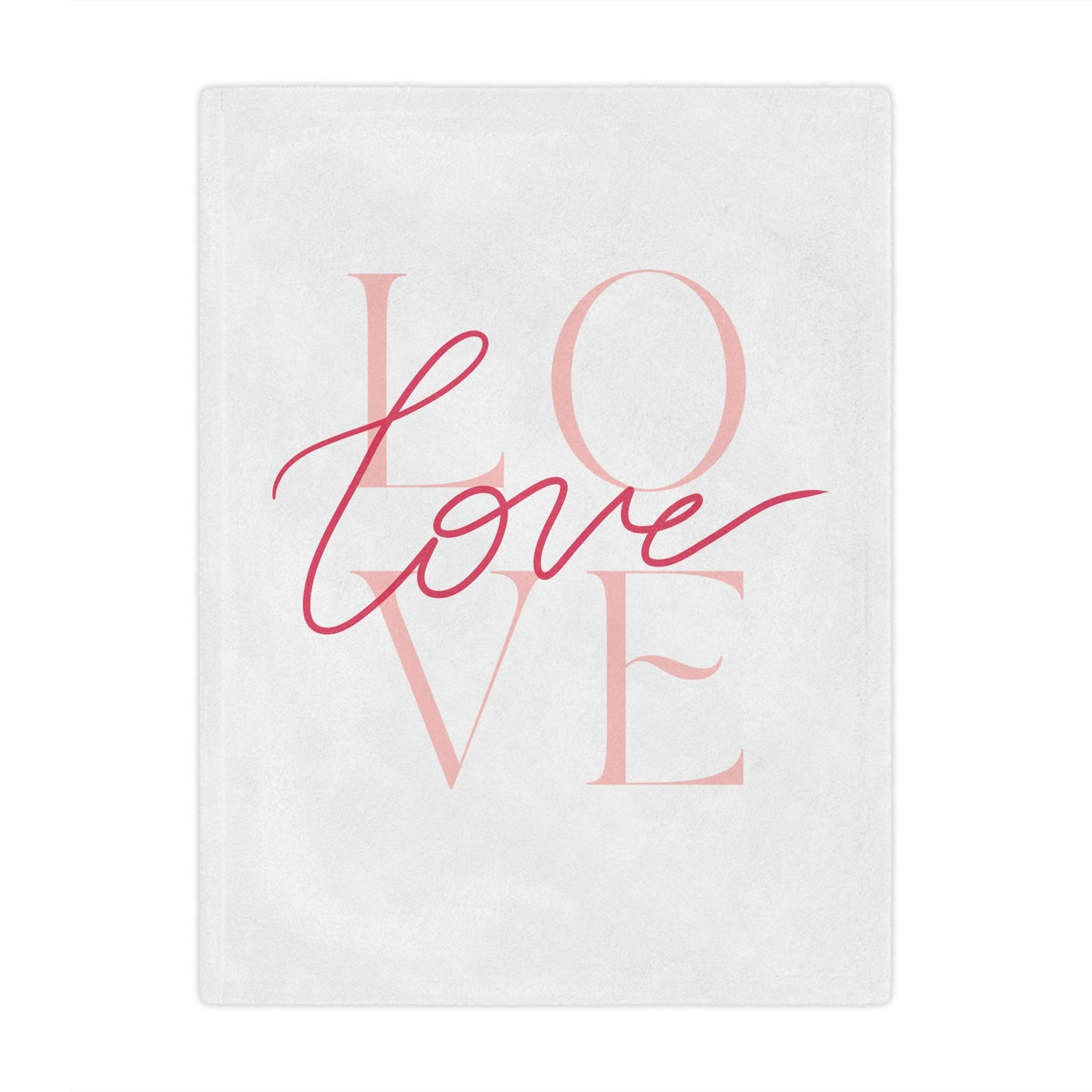 I Love Printed Valenitne Minky Blanket, White & Red