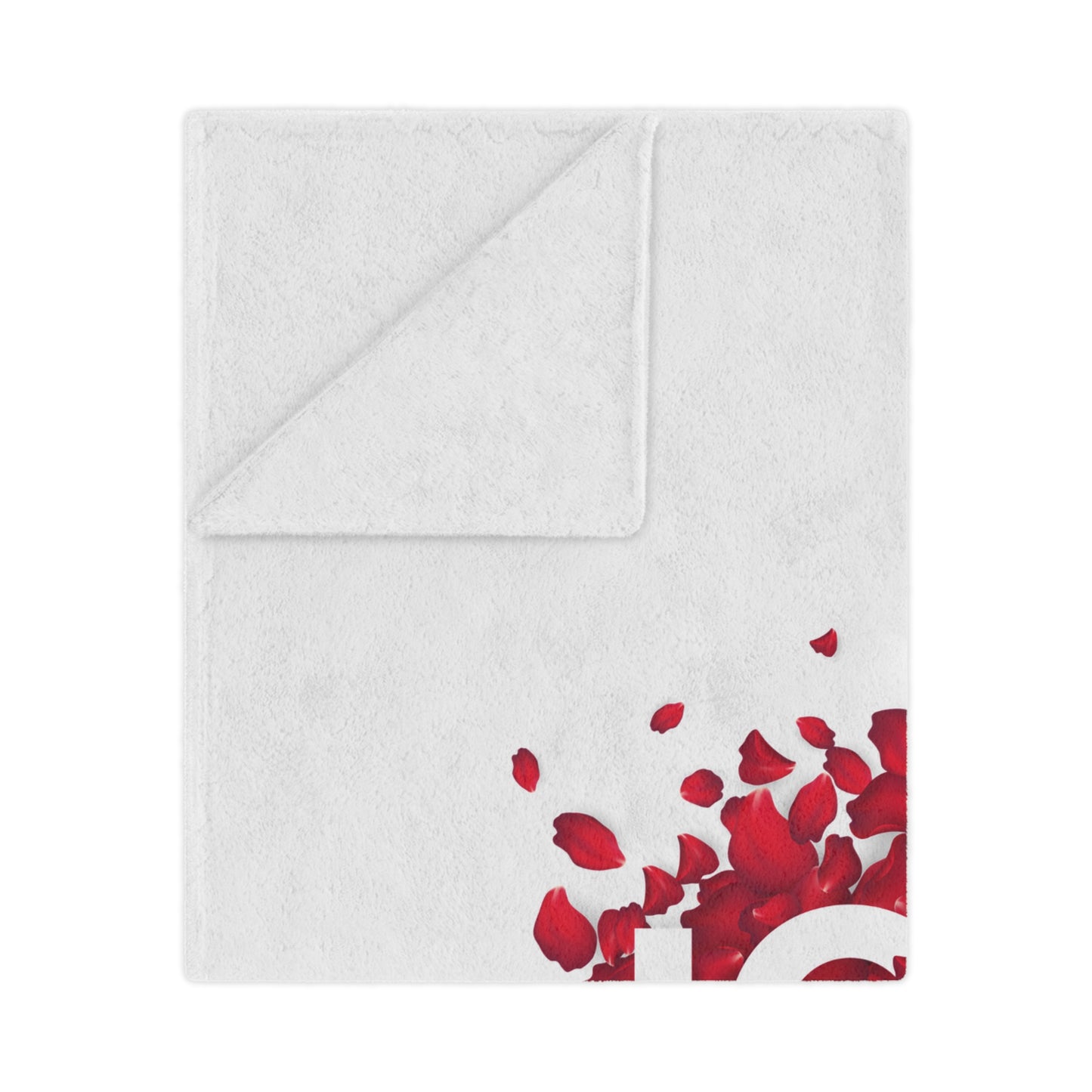 Love with Flowers Printed Velveteen Minky Blanket