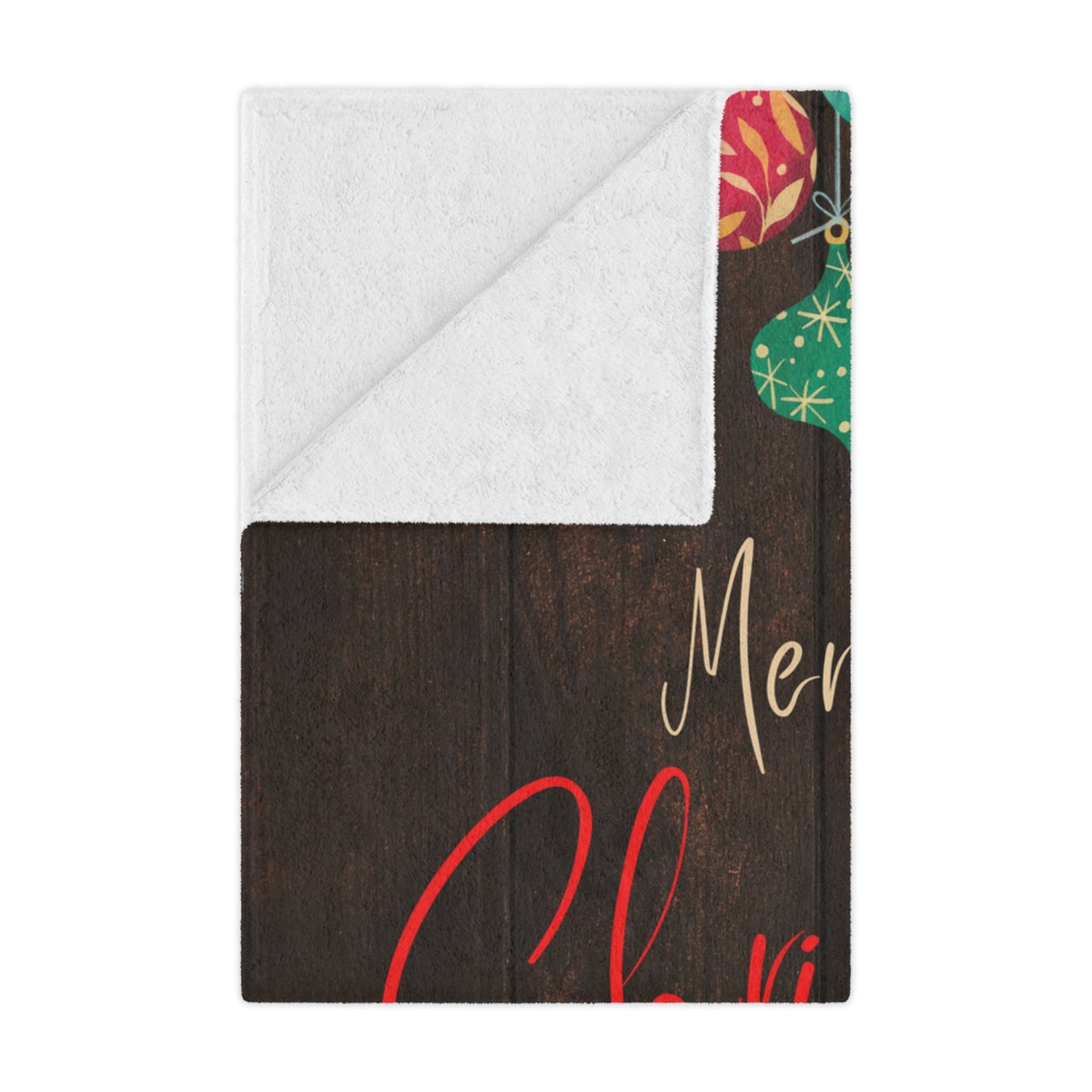 Merry Christmas Printed Minky Blanket, Coffee