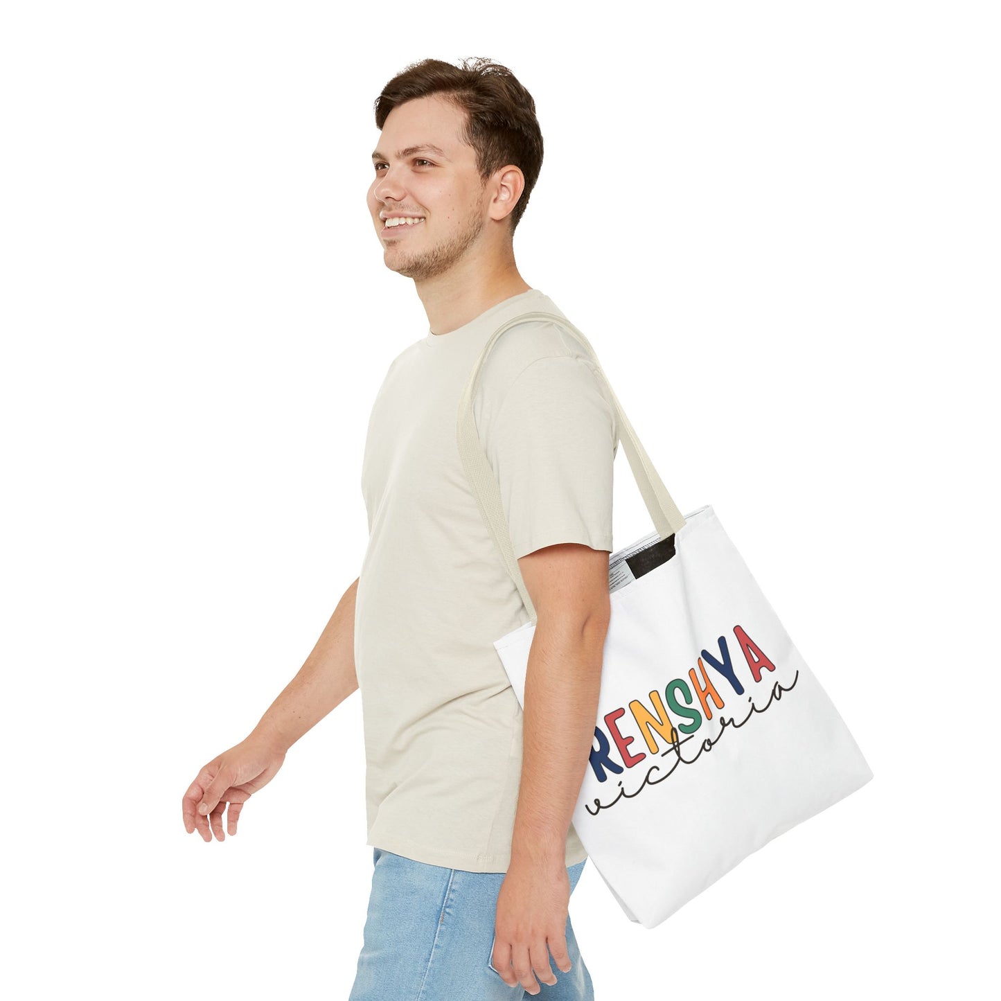 Personalized Name Tote Bag – Colorful Custom Design with Script Font