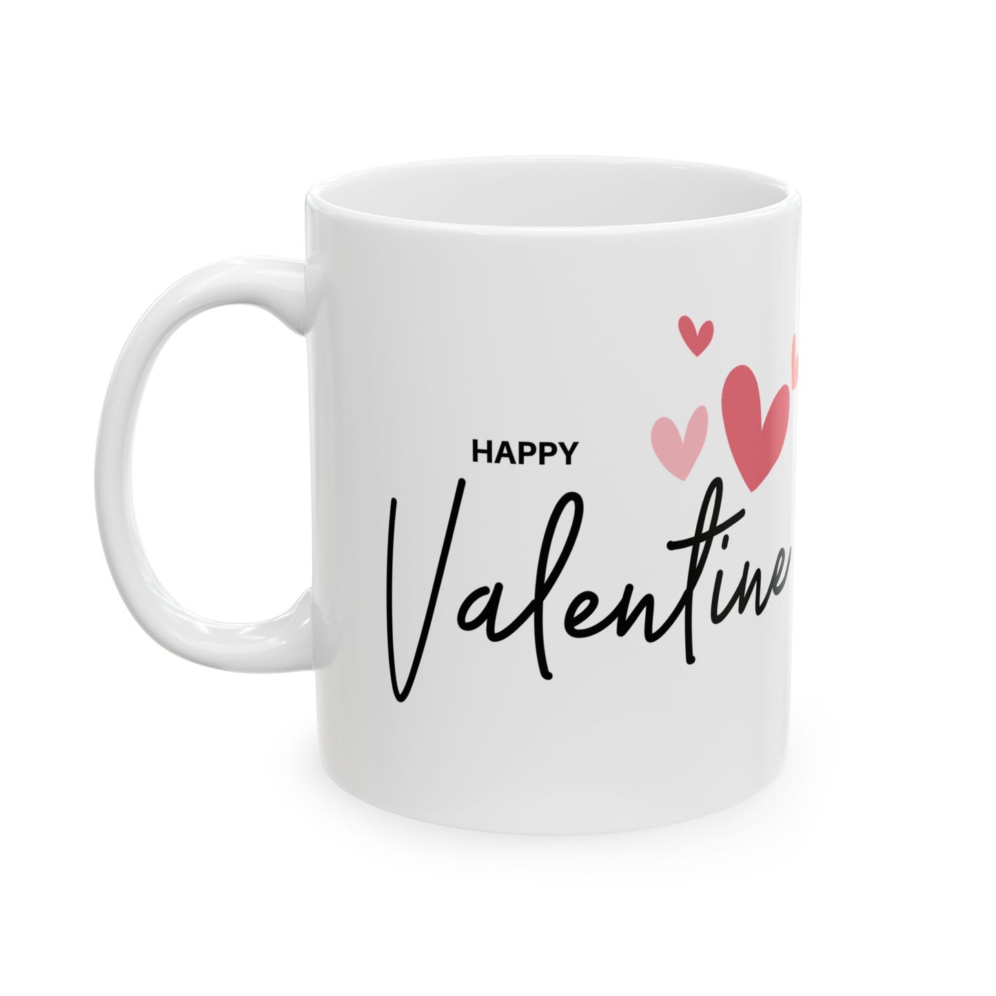 Happy Valentine with Heart Printed Valentine Ceramic Mug, 11oz