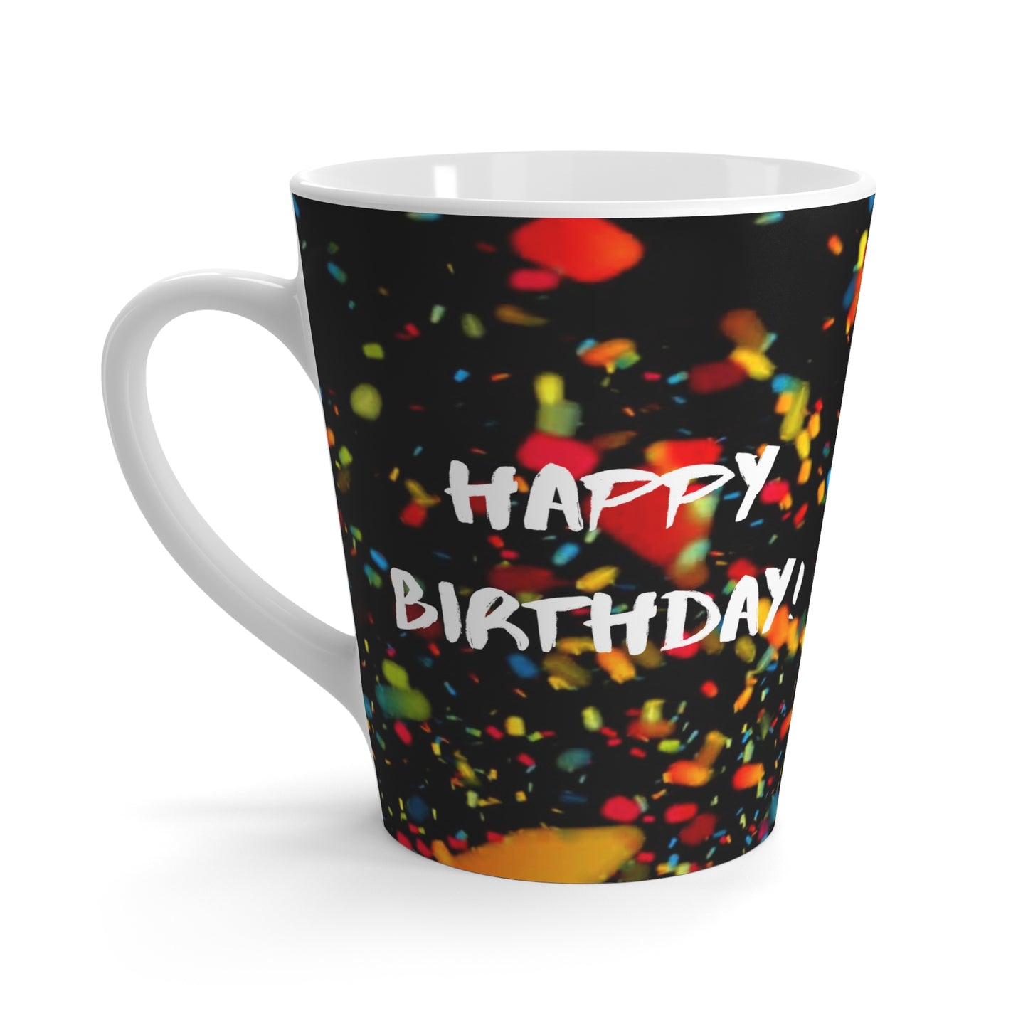 Birthday Latte Mugs 12oz, Happy Birthday Printed Latte Mug, Birtdhay Gift
