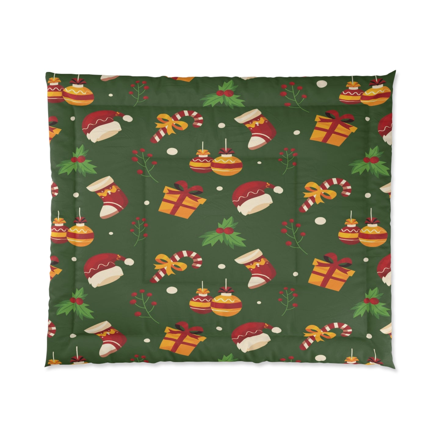 Dark Green Christmas Comforter