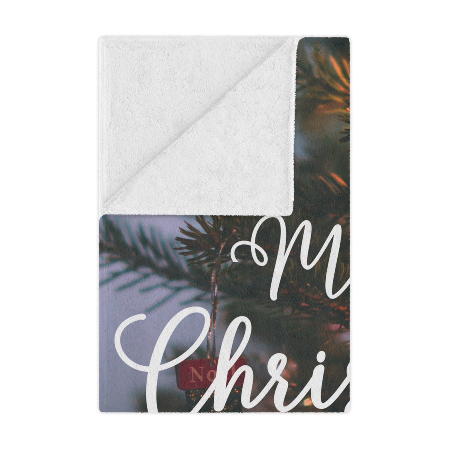 Merry Christmas with Ornament Printed Minky Blanket