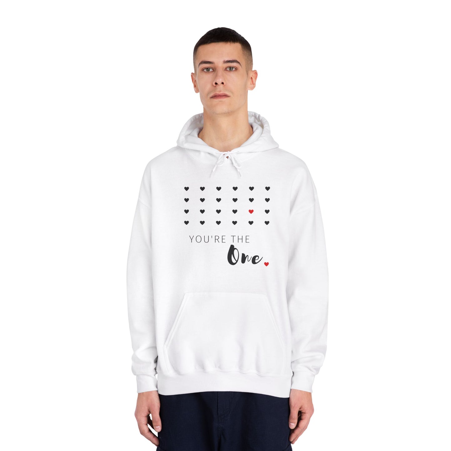 You are the one, Valentine Unisex DryBlend® Hooded Sweatshirt, Valentine Gift