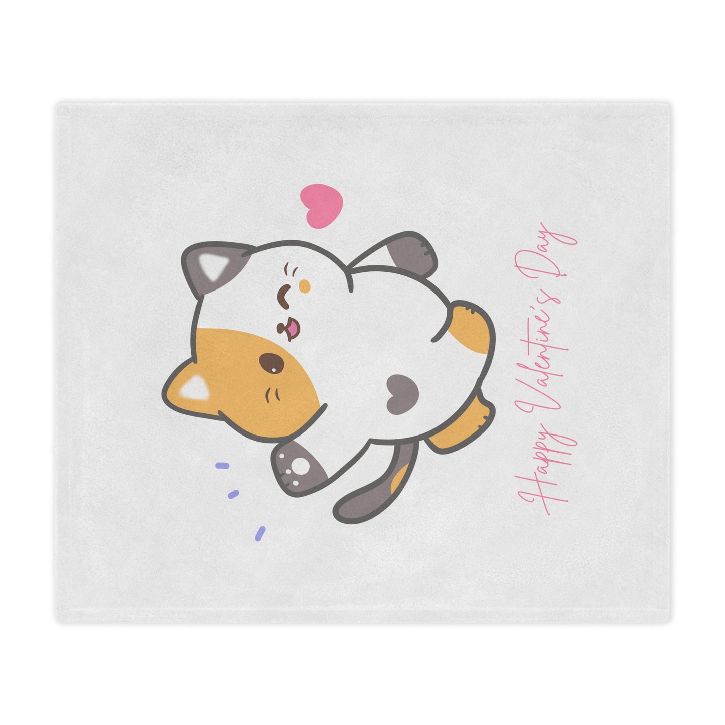 Happy Valentine Day Velveteen Minky Blanket