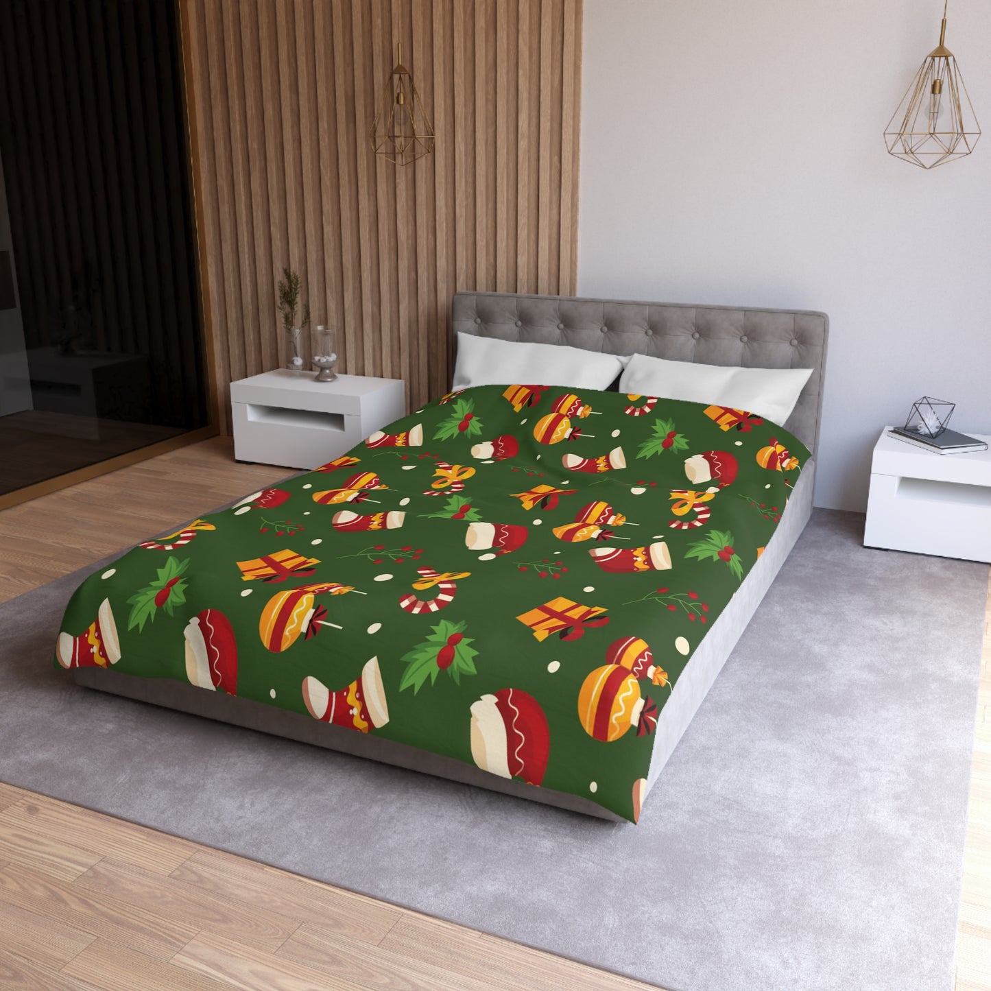 Dark Green Microfiber Duvet Cover