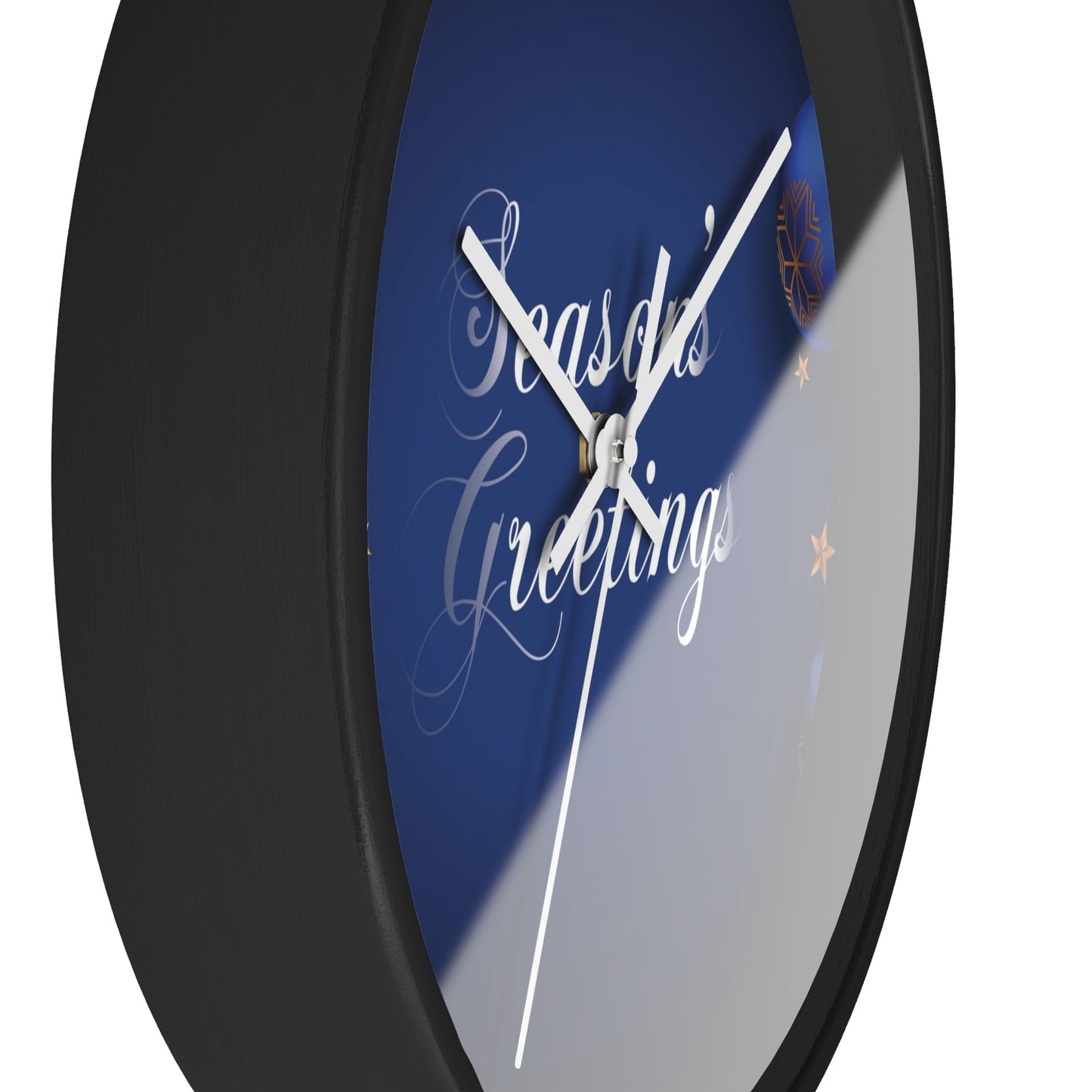 Season's Greetings Wall Clock, Dark Blue
