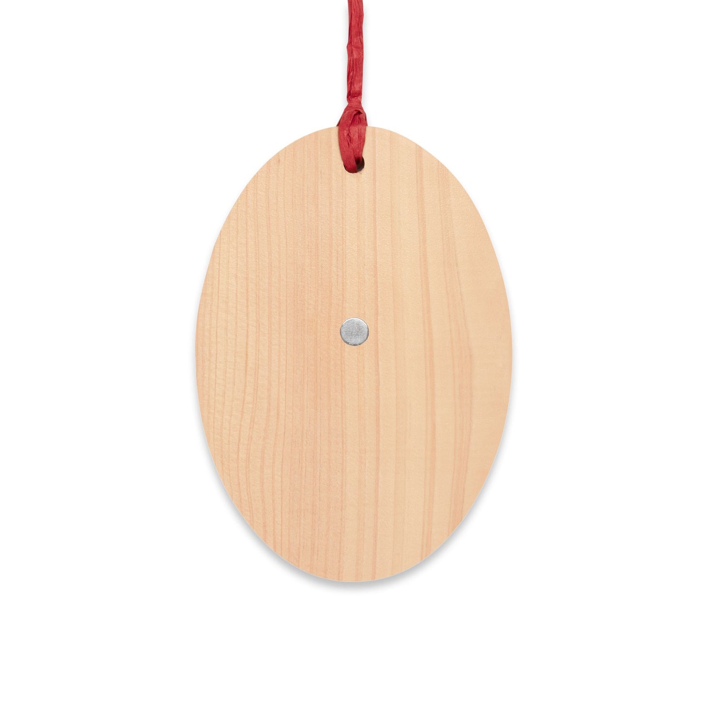 Wooden Ornament – Blue Christmas Stocking with Santa, Snowman & Penguin – Magnetic Holiday Decor with Ribbon