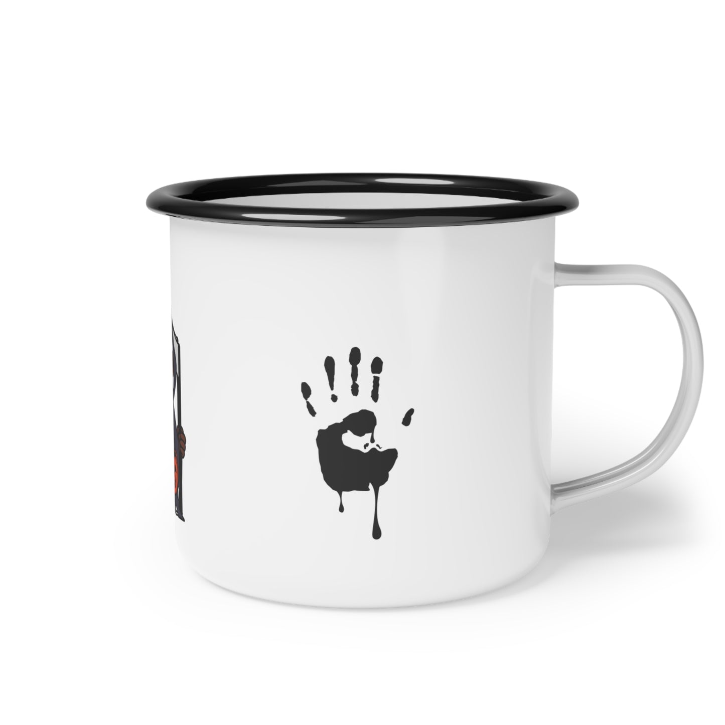 Friendly Grim Reaper Enamel Camp Cup – Whimsical Halloween Design