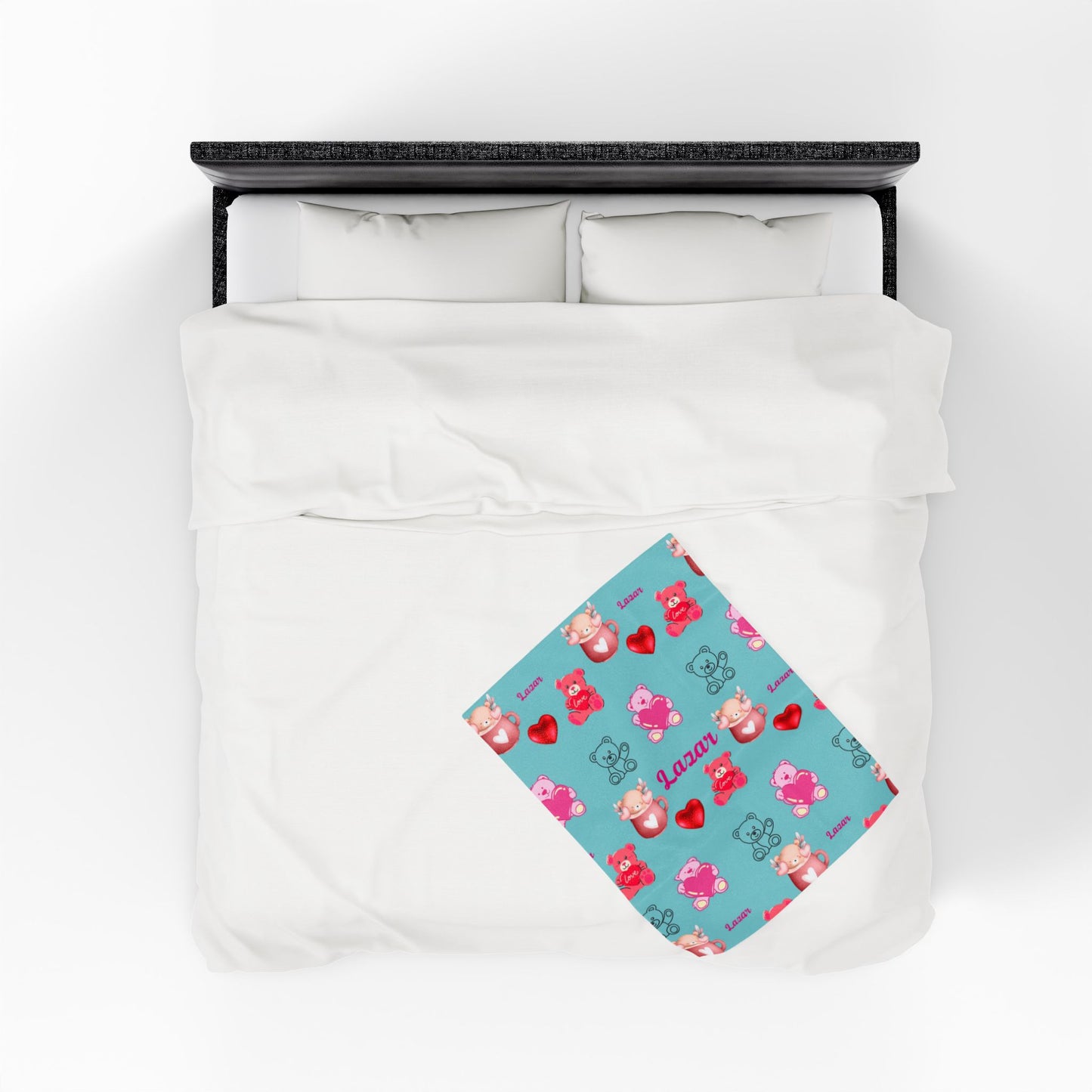 Personalized Teddy Bear Plush Blanket for Toddlers - Cute and Cozy Baby Shower Gift
