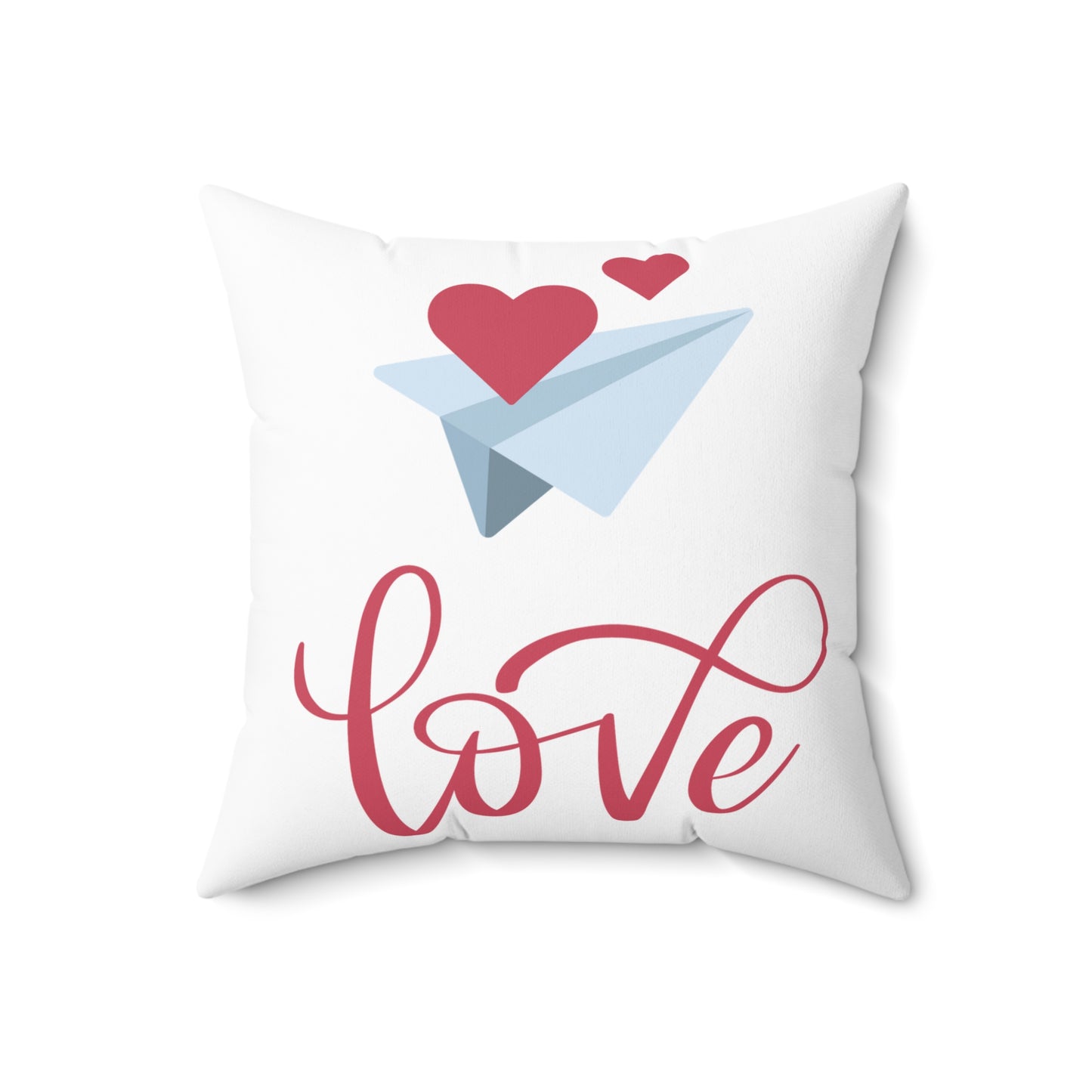 Love Paper Airplane Decorative Pillow – Double-Sided Print, Indoor Accent